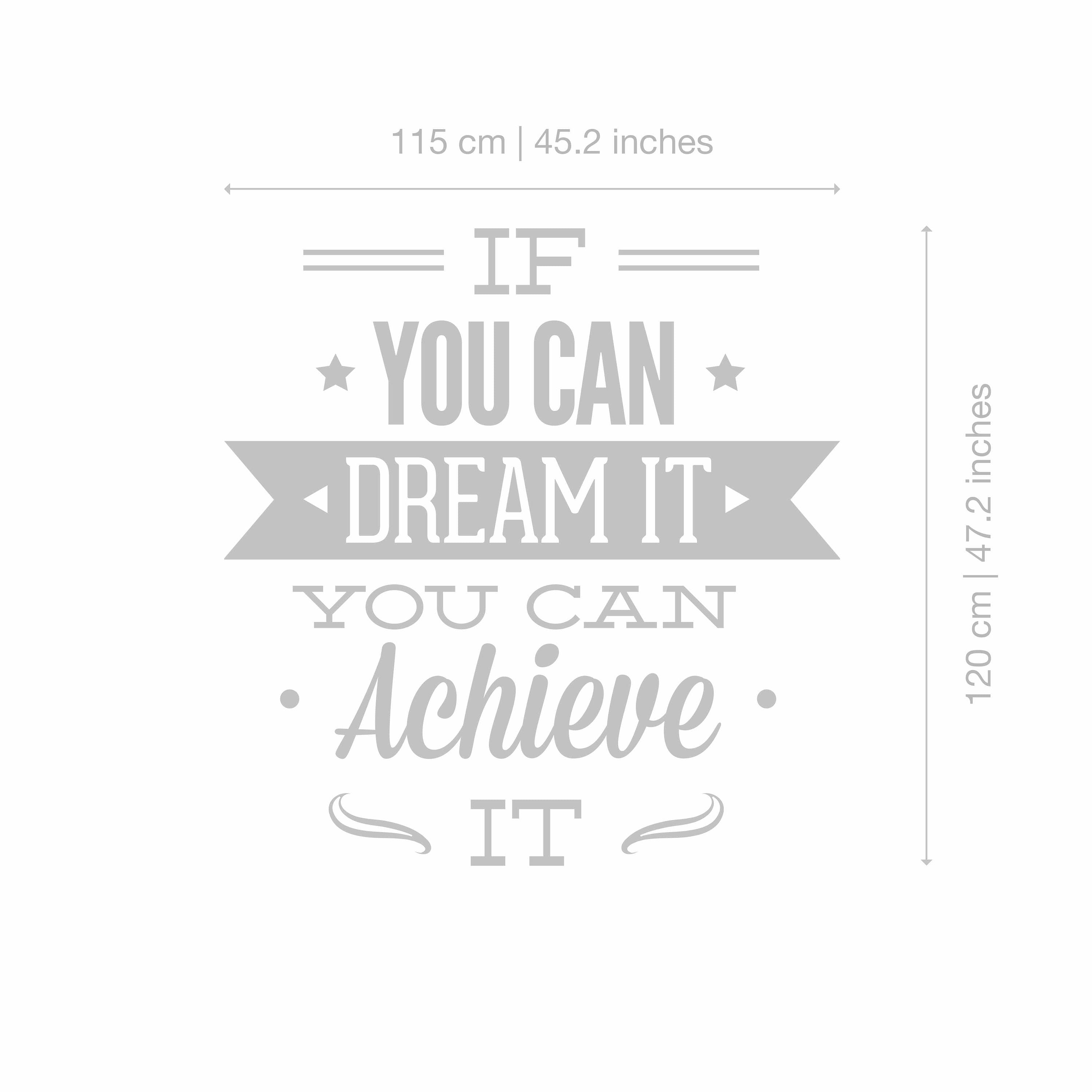 Dream, Achieve, Office Decor, Wall Decal, Typography, Decal, Sticker, Inspirational Stickers, Motivational Decals - SKU:dreamitsticker-2