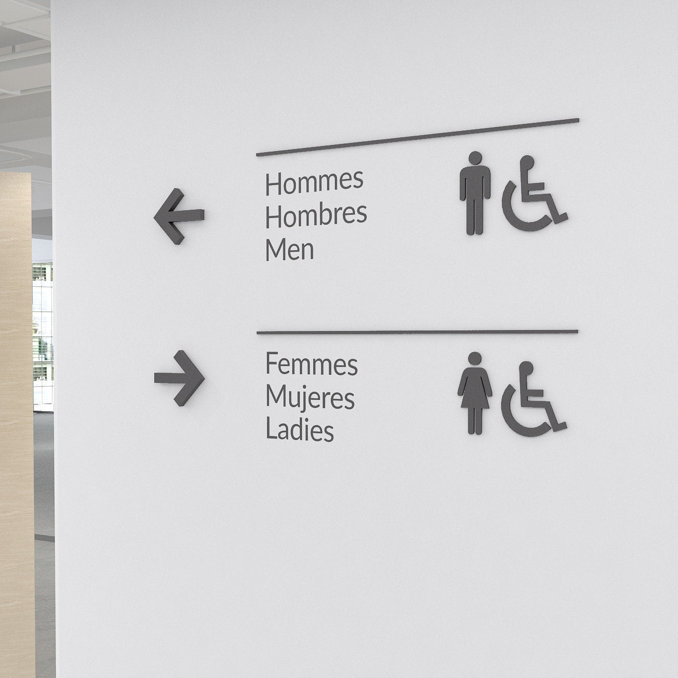 Restroom SIGN Handicapped Bathroom Men Women Sign Vinyl Sticker Door Window Store Office Business  - SKU:REWC-0