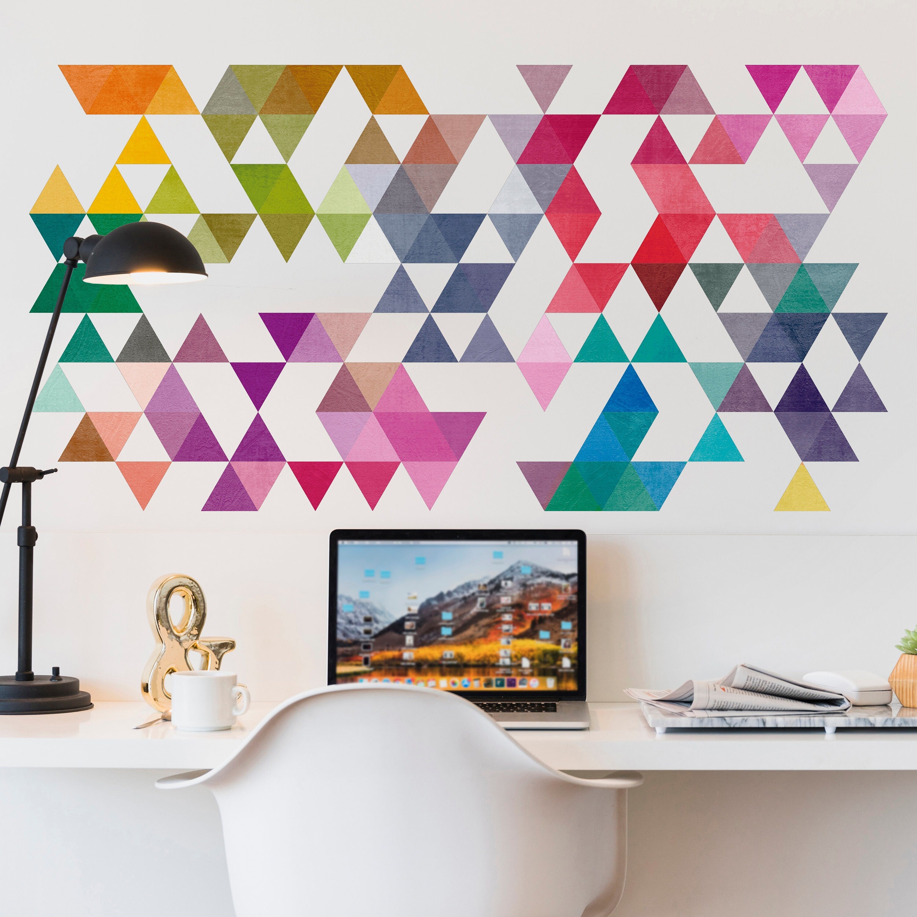 Mid Century Modern Art - Mid Century - Geometric Art - Mid Century Modern - Triangles -  Mid Century Modern Artwork - SKU:coltristicker-0