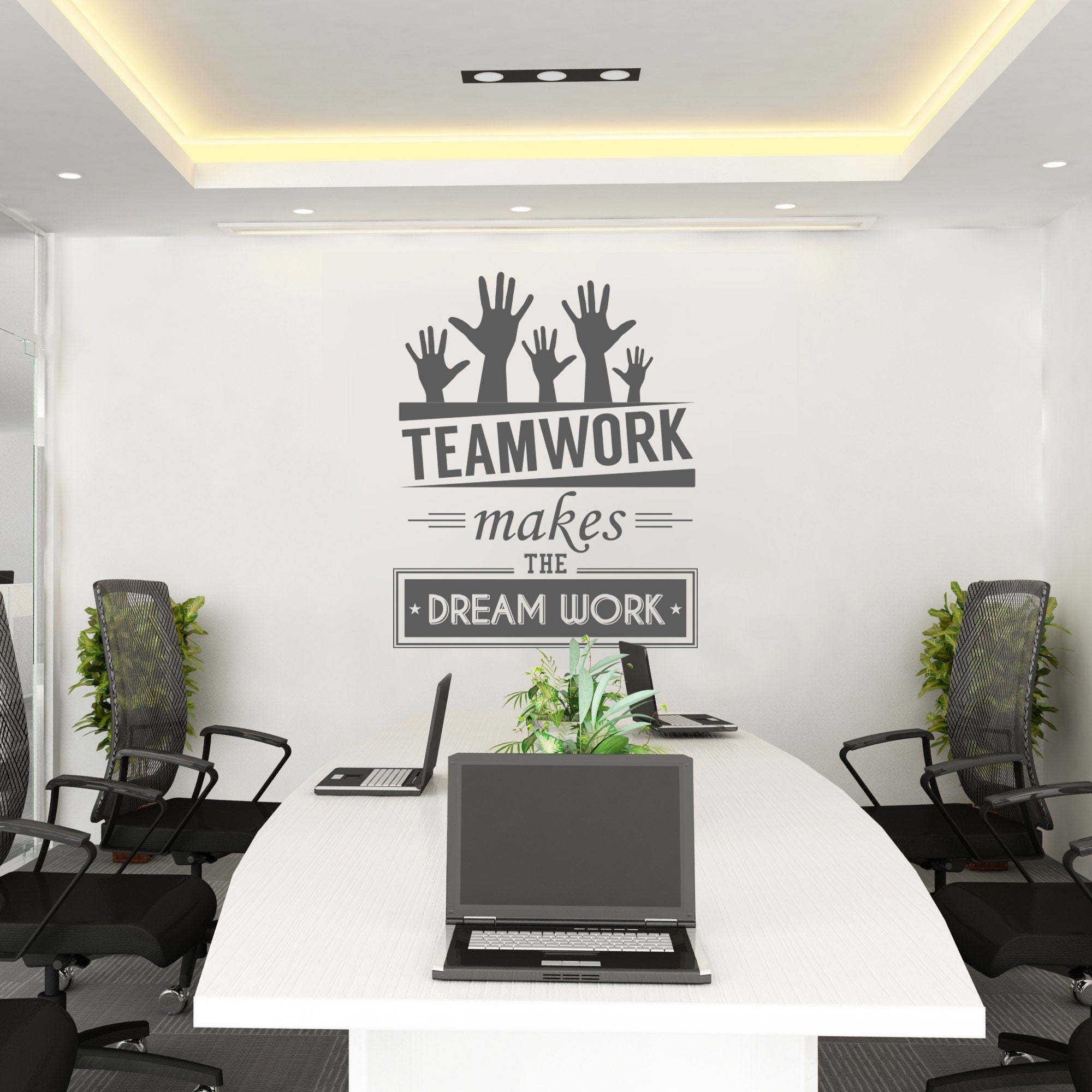 Teamwork makes the dream work - Teamwork  - Office Wall art - Corporate - Office supplies - Office Decor - Office Sticker - SKU:TWRK-0