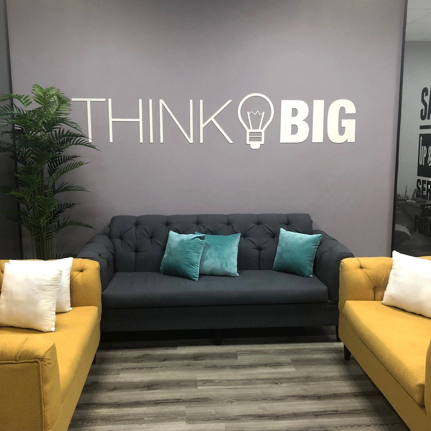 Think Big, Office, Wall, Art, Decor, 3D, PVC, Typography, Inspirational, Motivational, Work, Sucess, Decals, Stickers - SKU:THBI-1