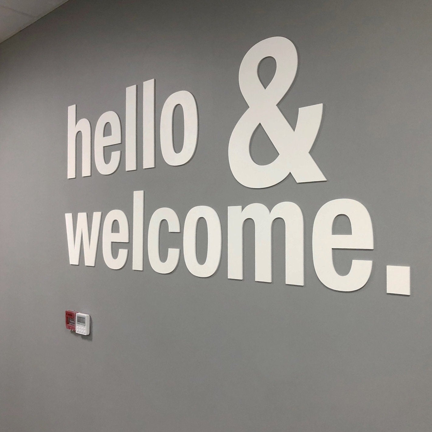 Hello & Welcome, Office, Wall, Art, Decor, 3D, PVC, Typography, Inspirational, Motivational, Work, Sucess, Decals, Stickers - SKU:HECO-4