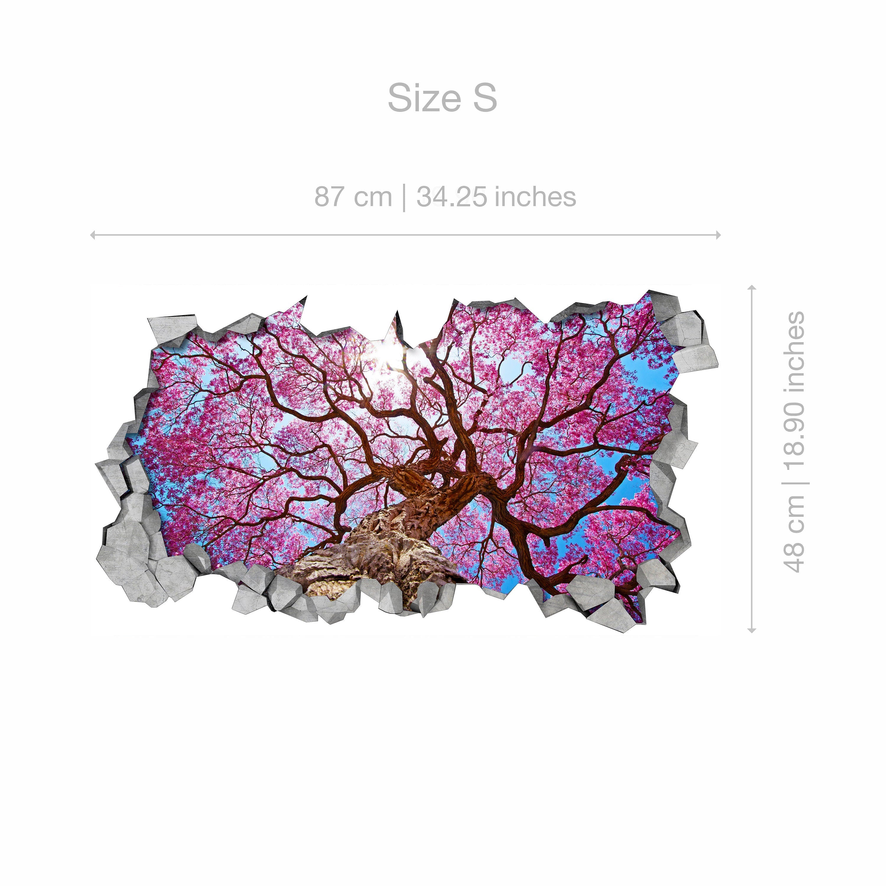 Sakura Cherry Tree Ceiling - 3d Wallpaper - 3d wall decals - 3d printed - 3d wall art - 3d art - Wall Sticker - Wall Decal - SKU: SCT3DW-2