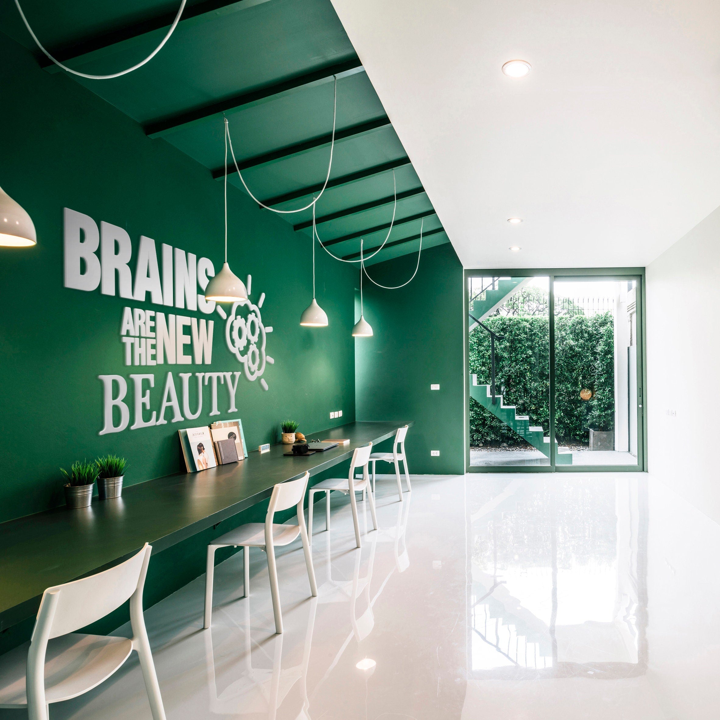 Brains are the New Beauty , for Global Offices and Receptions - Home Office - Employees Motivation - SKU:BANB-1