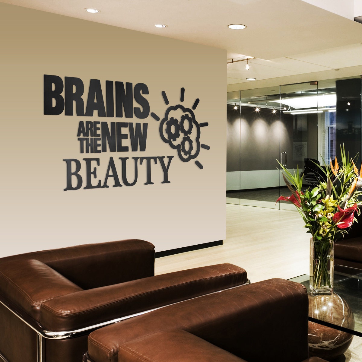 Brains are the New Beauty , for Global Offices and Receptions - Home Office - Employees Motivation - SKU:BANB-0