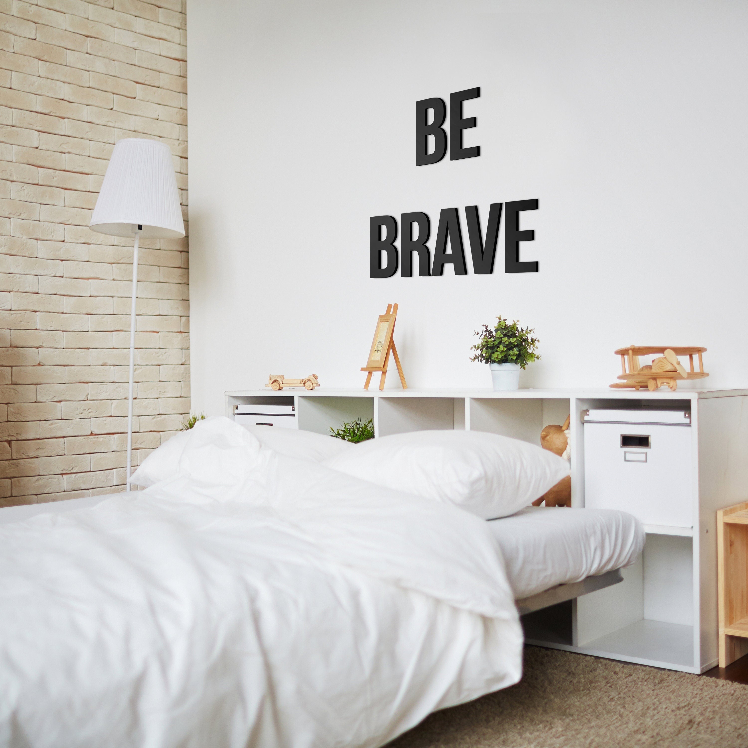 Be Brave Sign - Block Letters - 3D letters - Quote Art - Wall Decor - Large PVC Letters - SKU: BRAVE-0