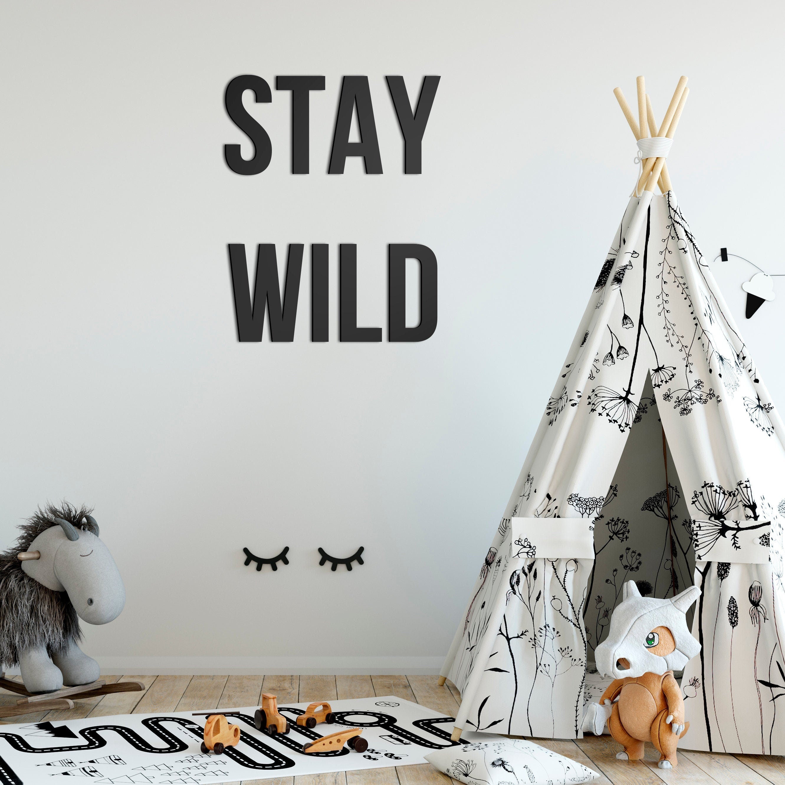 Stay Wild Sign - Nursery - 3D letters - Wall Art - Wall Decor - Bedroom Decor - SKU: STWI-0