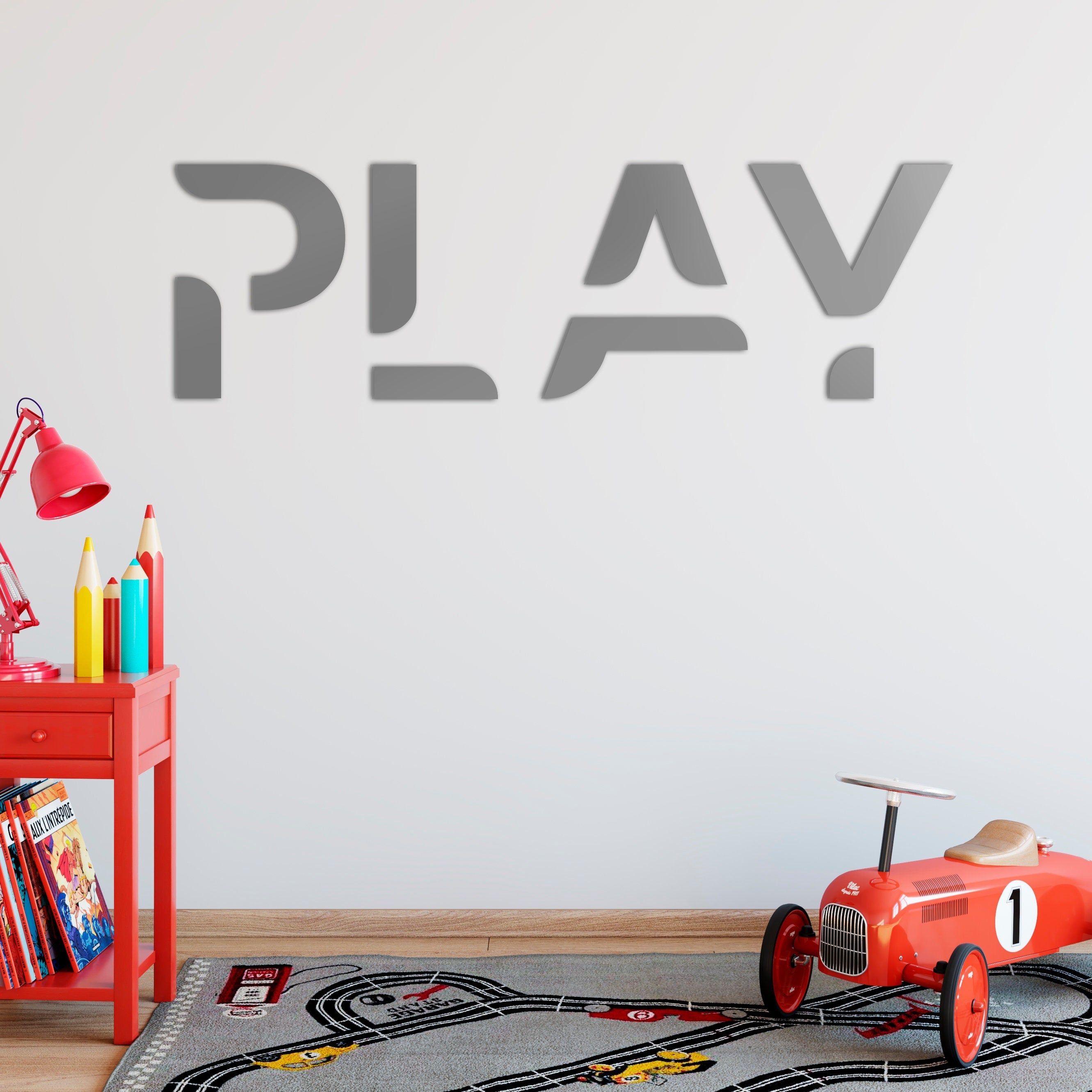 Play Sign for Playroom - Nursery - Wall Art - 3D - Bedroom Decor - Quotes - Decorative Letters - SKU: PLAY-2