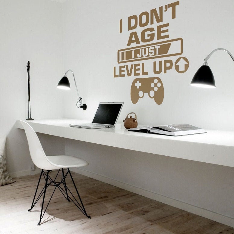 I dont age, I just level up, Gaming Wall Decal, Video Game Lovers, Kids Bedroom, SKU:IDOA-0