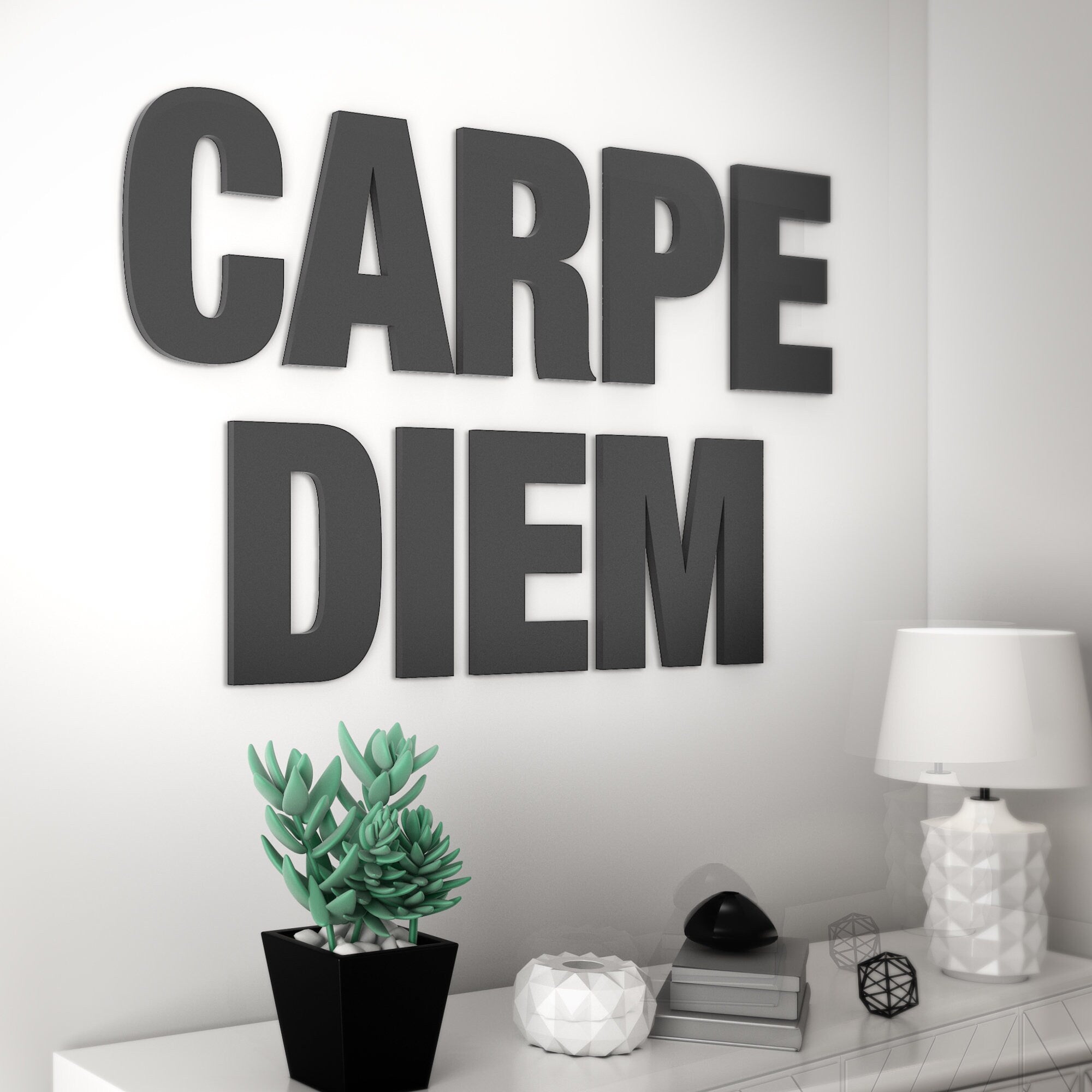 Carpe Diem Sign - Wall Art Piece - 3D letters - Wall Decor - Office Decor - SKU: CARP-1