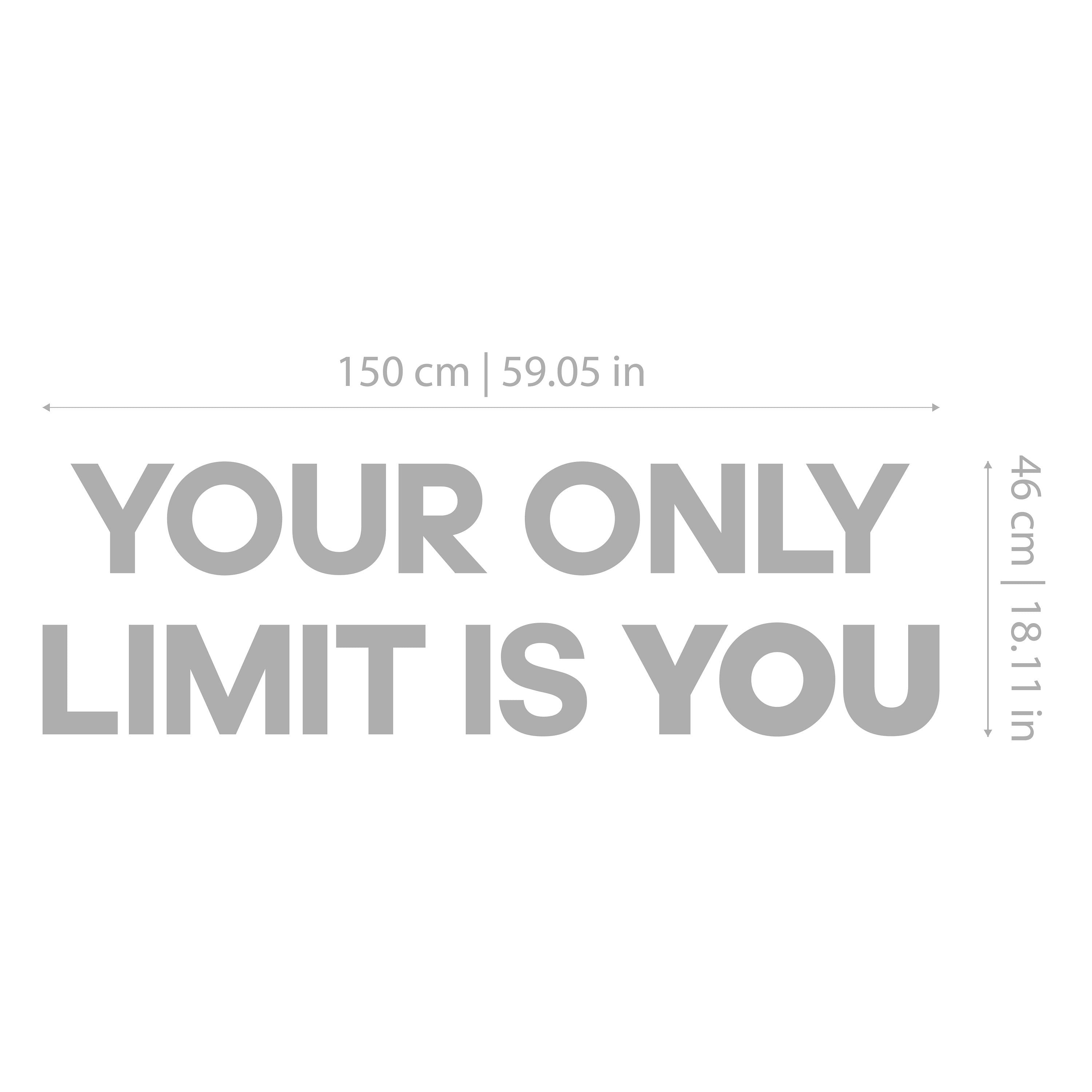 Your only limit is you, home gym wall sign, training wall decor, motivational quote, workout motivation, fitness weights - SKU:YLON-1