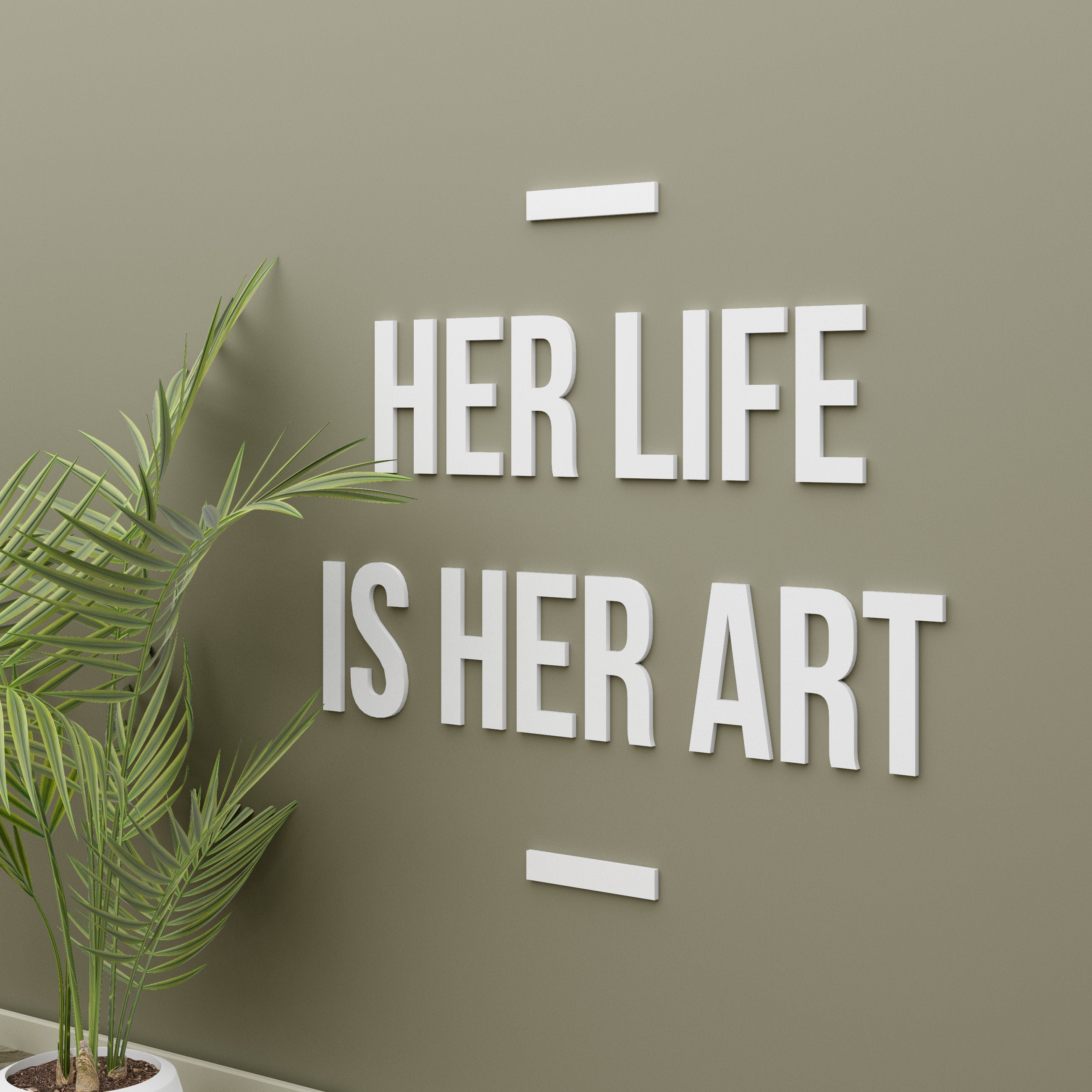 Boss lady Sign, Girl boss, Her Life is her Art, Office wall art, Office sign, Lady boss sign, Hustle sign, Woman Boss gift - SKU:HEAR-0