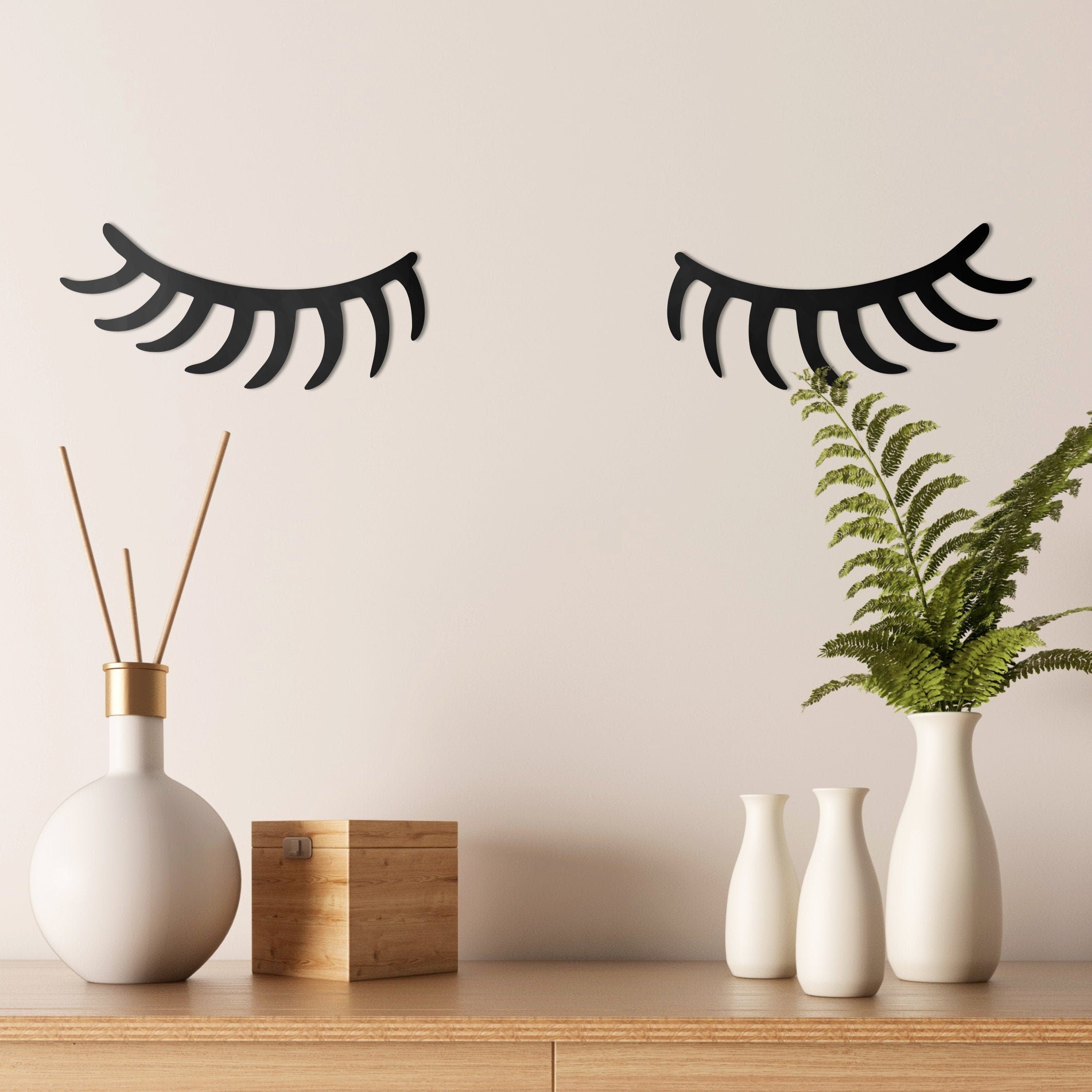 Eyelash Decor - Sleepy Eyes - Vanity Decor - Wall Decor - Salon Decor - Eyelash Wall Decor - 3D - PVC - SKU: FEYE-0