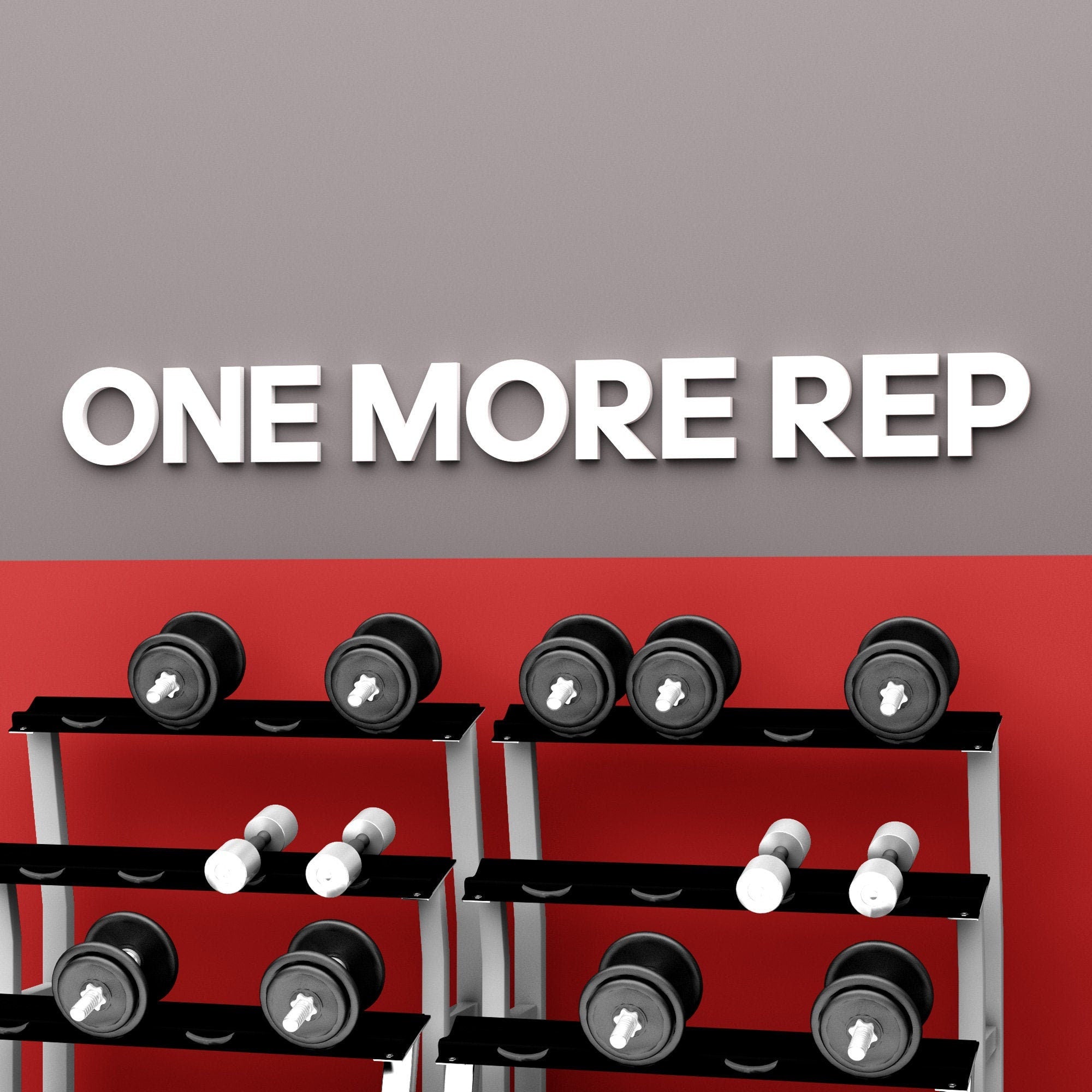 One More Rep - Home Gym - Gym Decor - Work Out, Exercise, Home Gym Decor - SKU:MREP-0