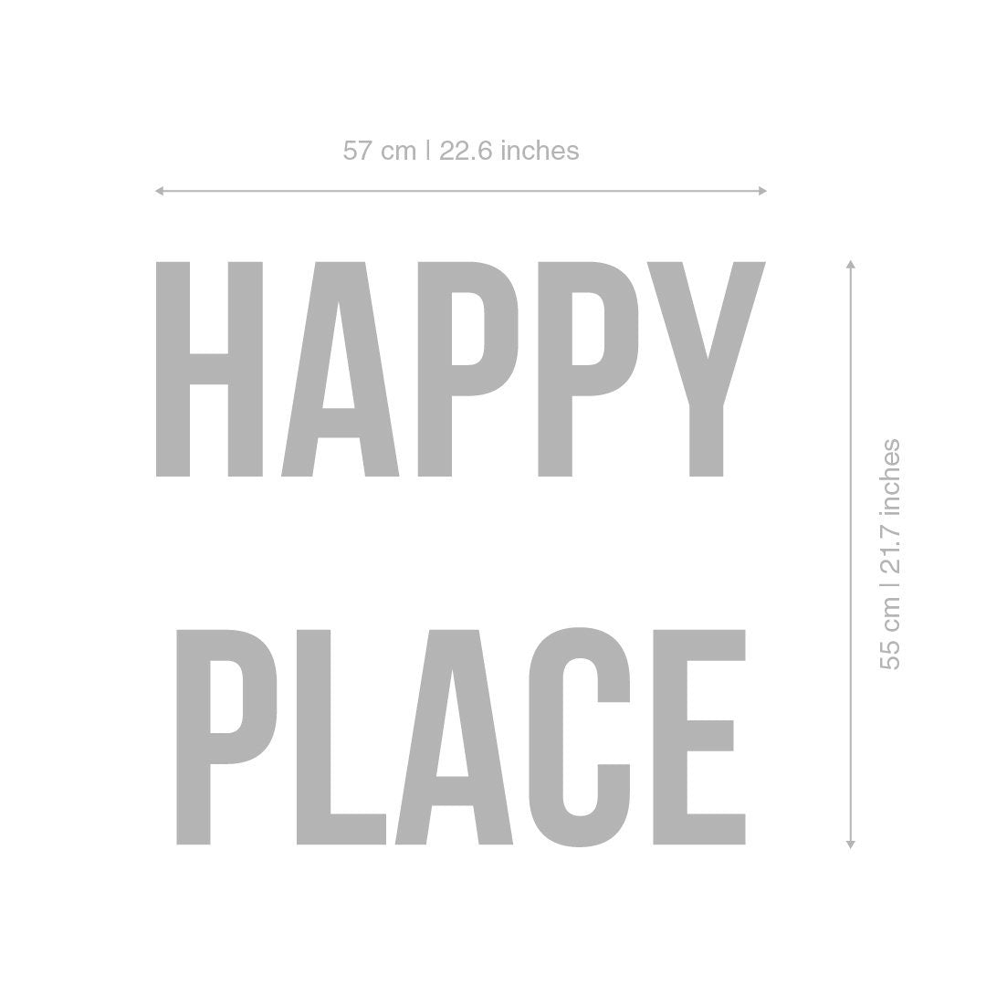 Happy Place - Block Letters - 3D letters - Upper Case - Wall Decor - Large PVC Letters - SKU: HAPPY-3