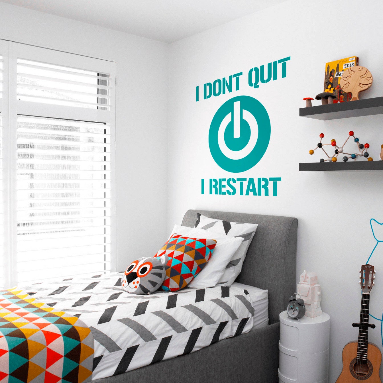 I dont quit I restart - Gamers - Gaming Decor - Gaming Wall Decal - Video Game Lovers - SKU: DQRT-1