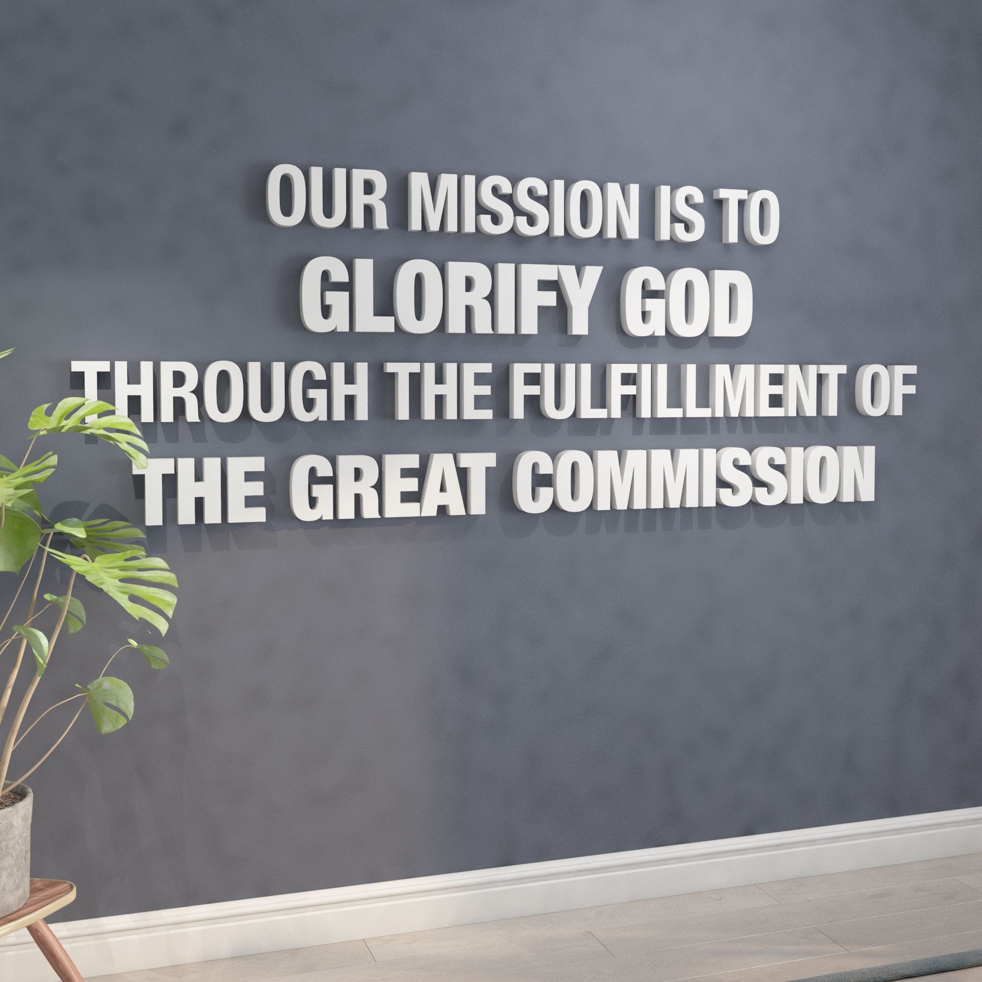 Glorify God - Our Mission - 3D Quotes - Wall Art - Home Decor - Inspirational - Motivational - SKU:GOD-0