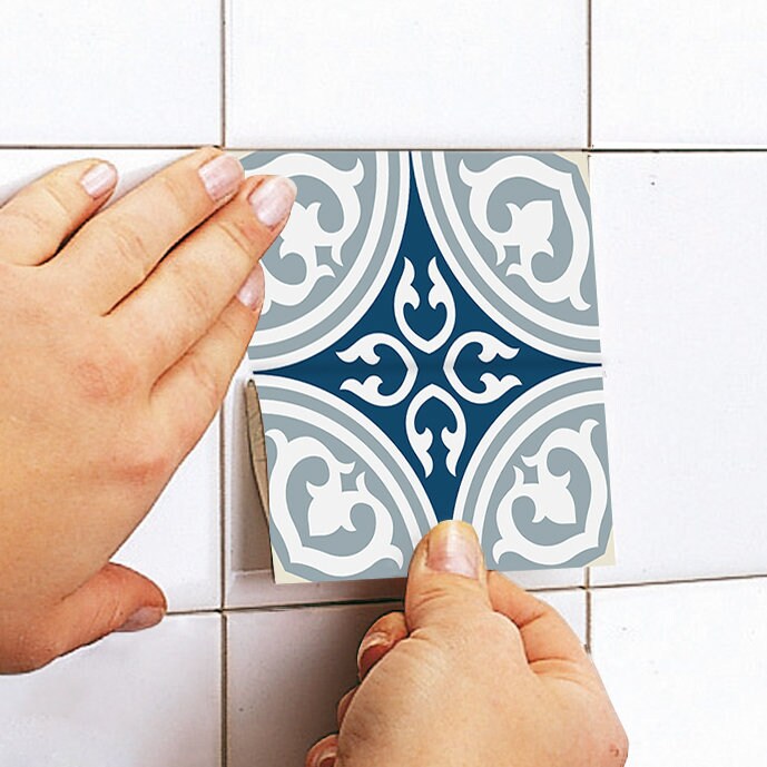 Renmes Tile Stickers, Suitable for Wall and Floor, Waterproof, Tile Decoration, PACK of 10 - SKU:RENN-4