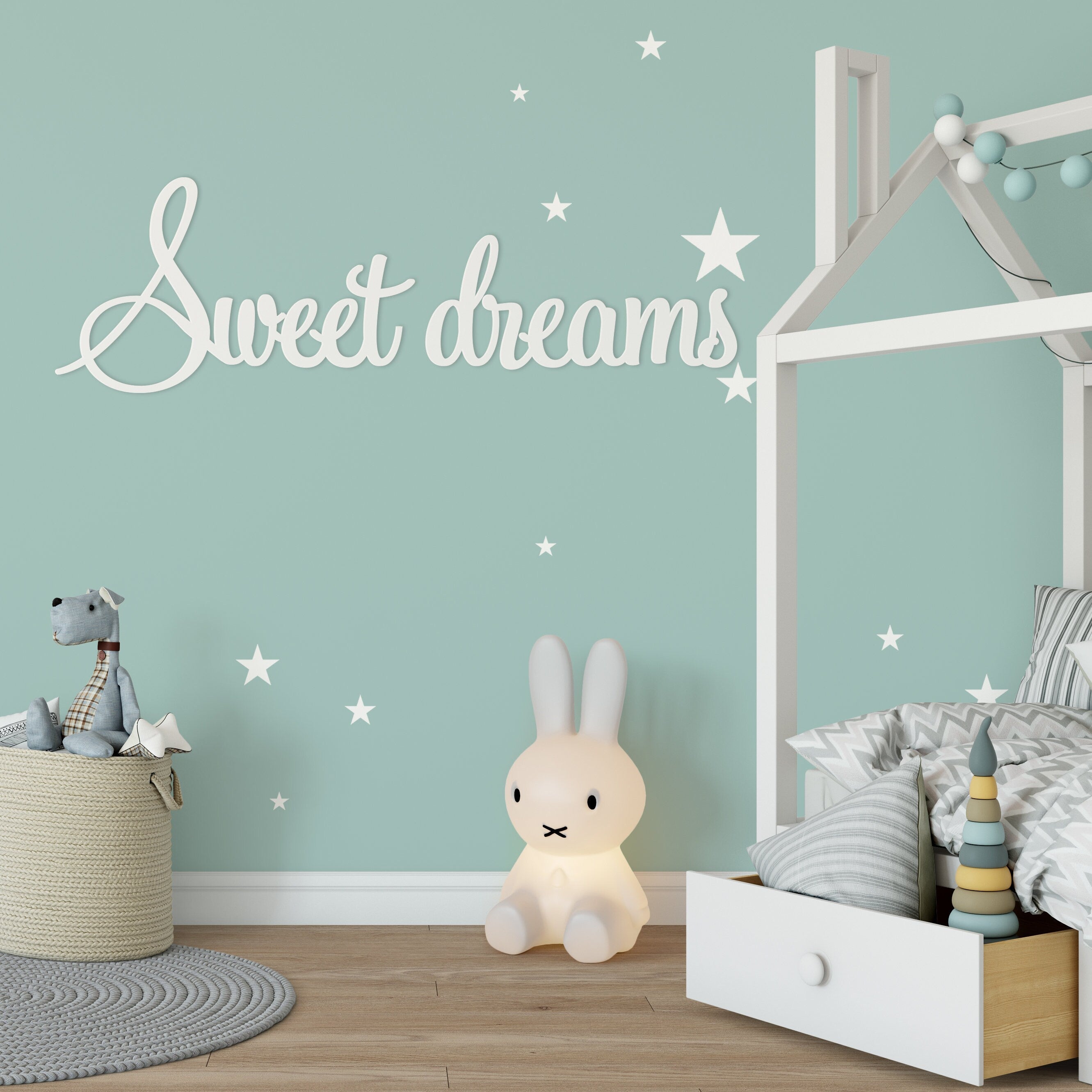 Sweet Dreams, Nursery Decor, Large Bedroom Wall Decor over the Bed, Lettering 3D Bedroom Decor, SKU:Sweet-1