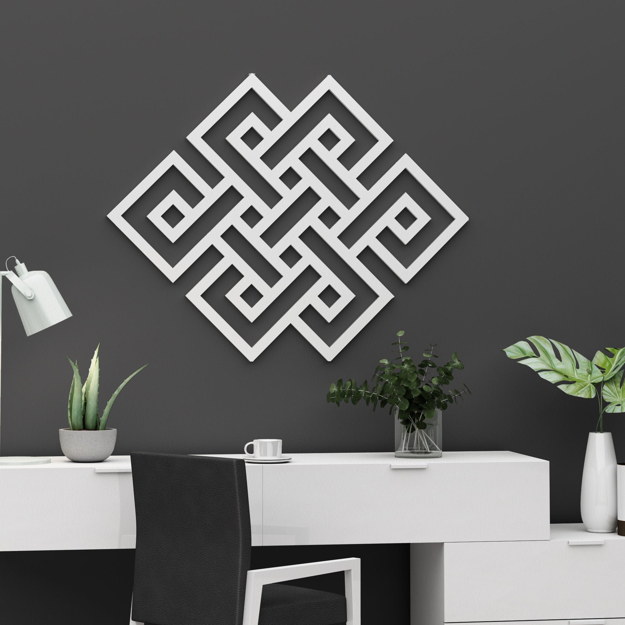 Endless Knot - 3D Wall Decor - Gift for Home - Buddhism Eternal Knot - Spiritual Art - SKU:KNOT-0