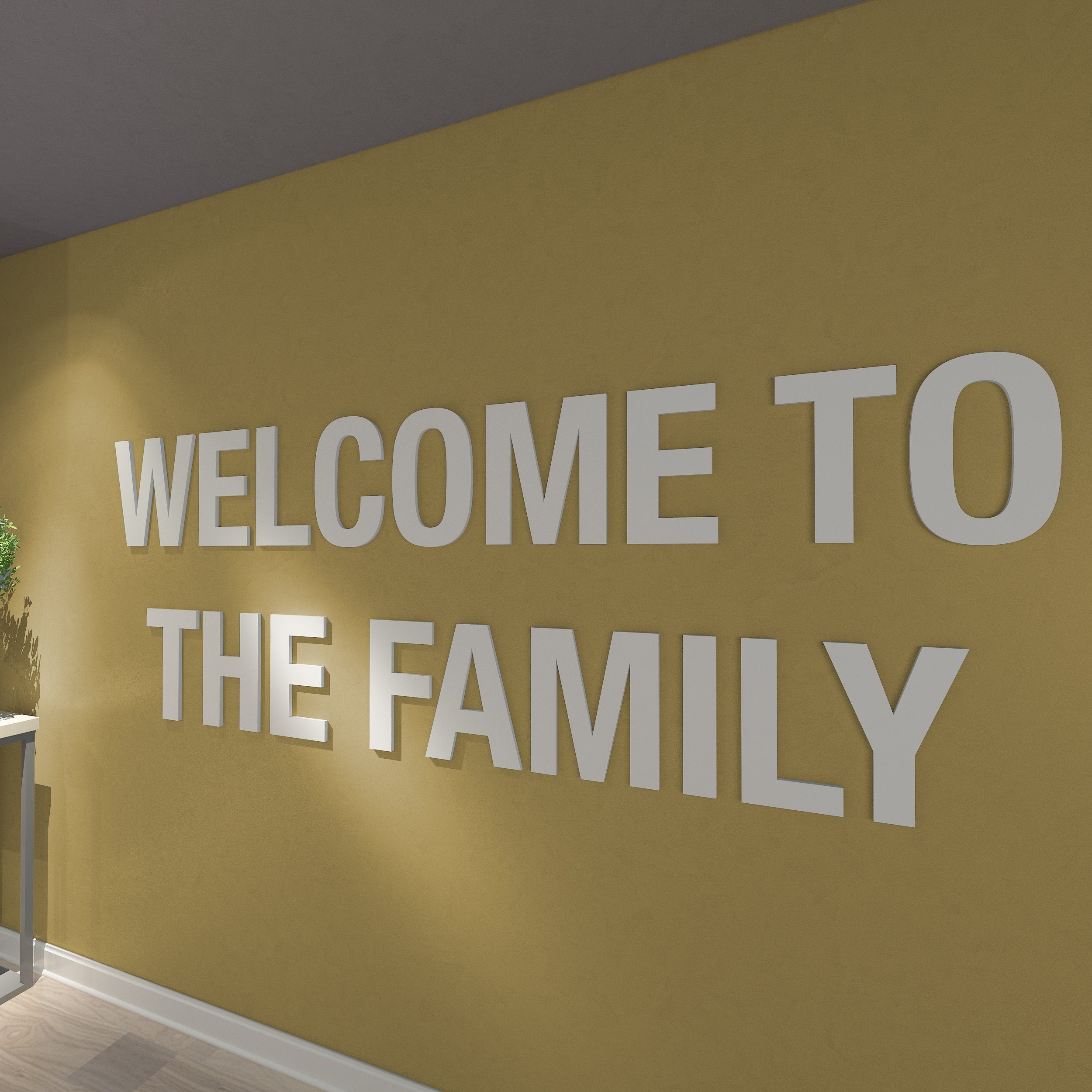 Welcome to the Family Sign - Office Sign - Living Room - Welcome Sign - Entryway Decor - 3D letters - SKU:WFAM-0