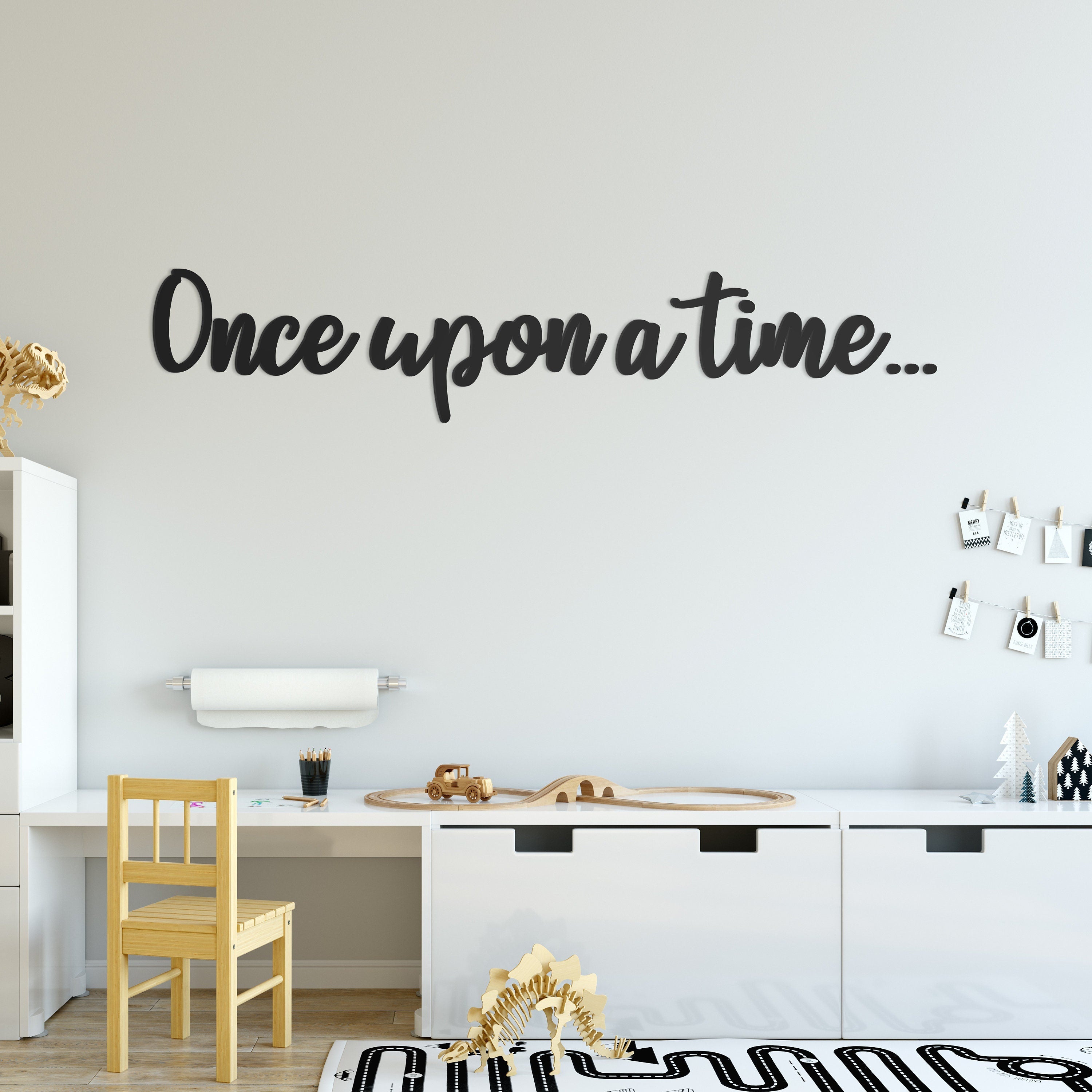 Once upon a time sign - Reading Space Decor - Classroom Decor - Nursery Wall Decor - Baby Room - Playroom Wall Sign - SKU:ONUT-0