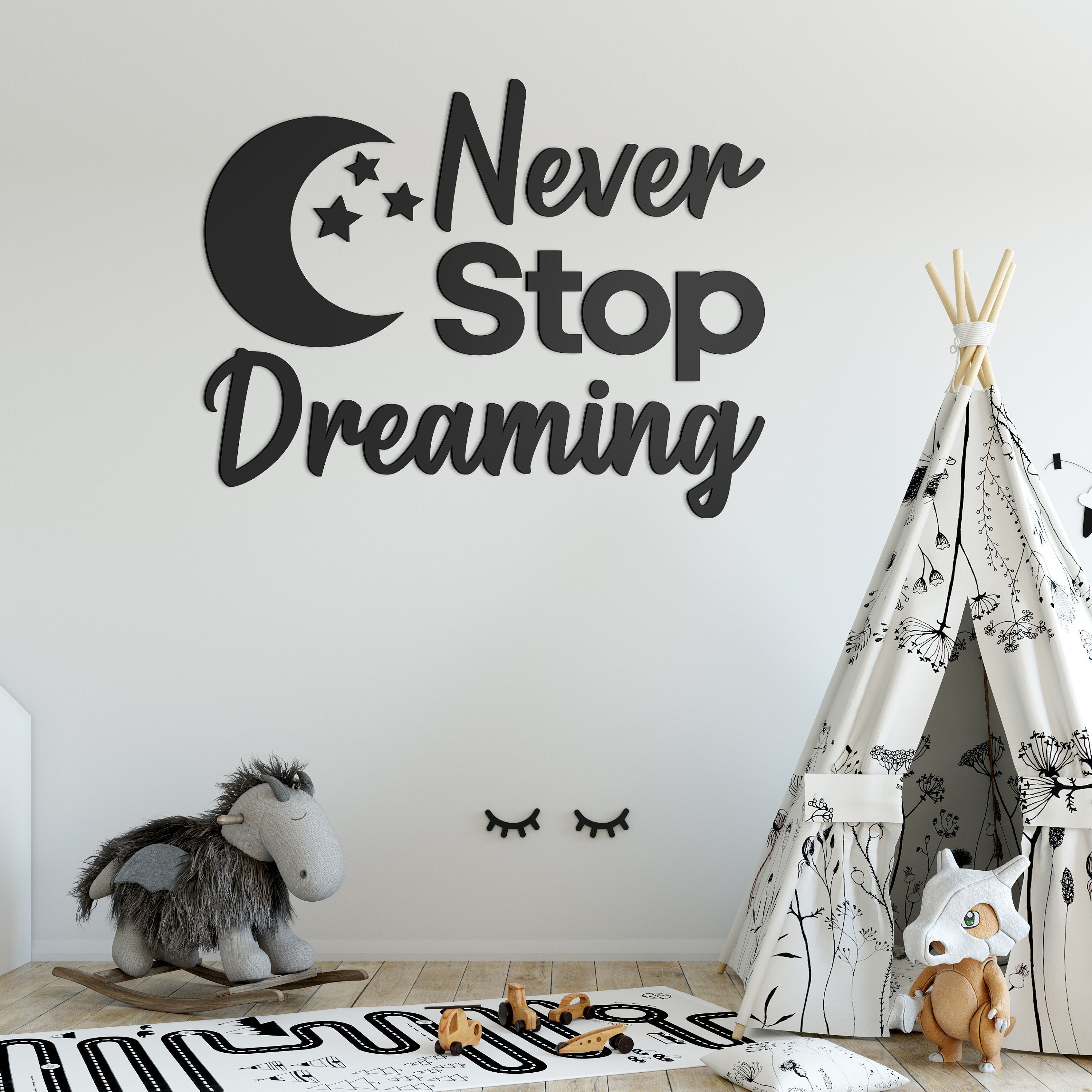 Never Stop Dreaming - Kids Stars - Quote Wall Decor - Kids Bedroom - Nursery Wall Decor - Baby Room - SKU:NSDG-0