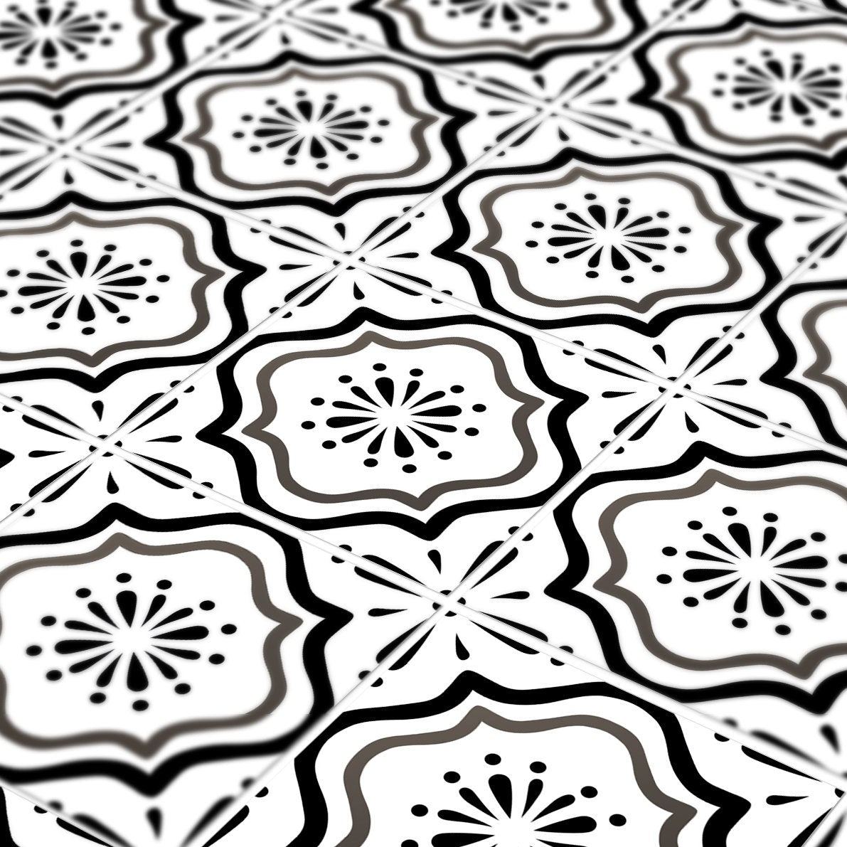 Alicante Tile Stickers, Floor decals, Tiles for Kitchen/Bathroom Backsplash, Waterproof, PACK of 10, SKU:ALCI-4