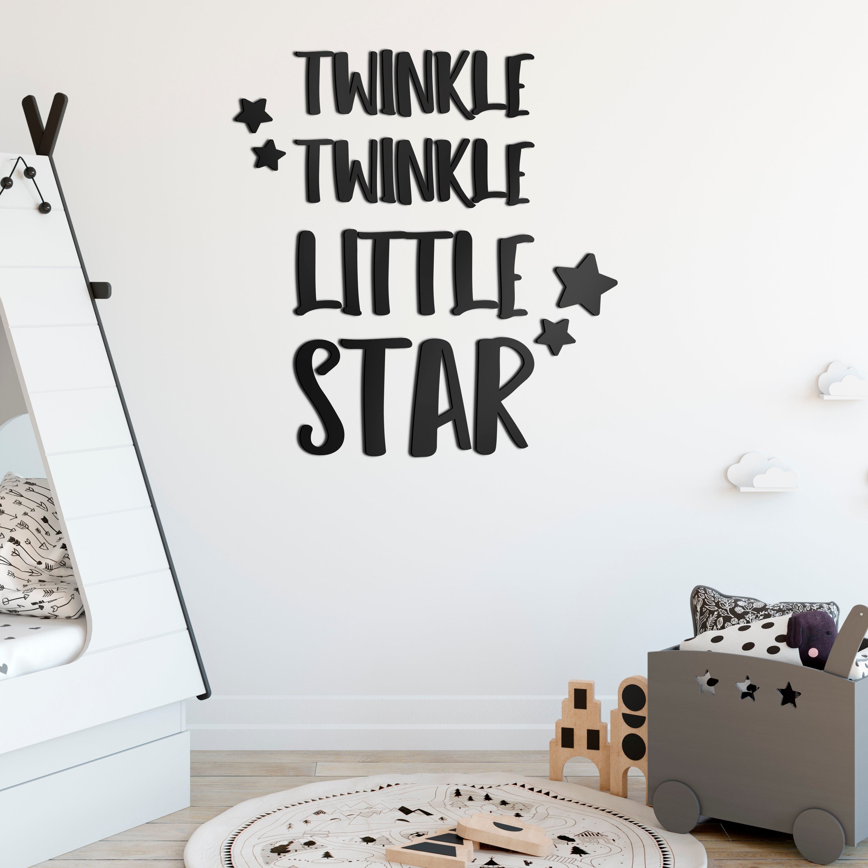 Twinkle Twinkle Little Star - Wall Art - Kids Room - Kids Stars - Bedroom - Nursery - Baby Room - Wall Decor - Home Style -SKU: TWIN-1