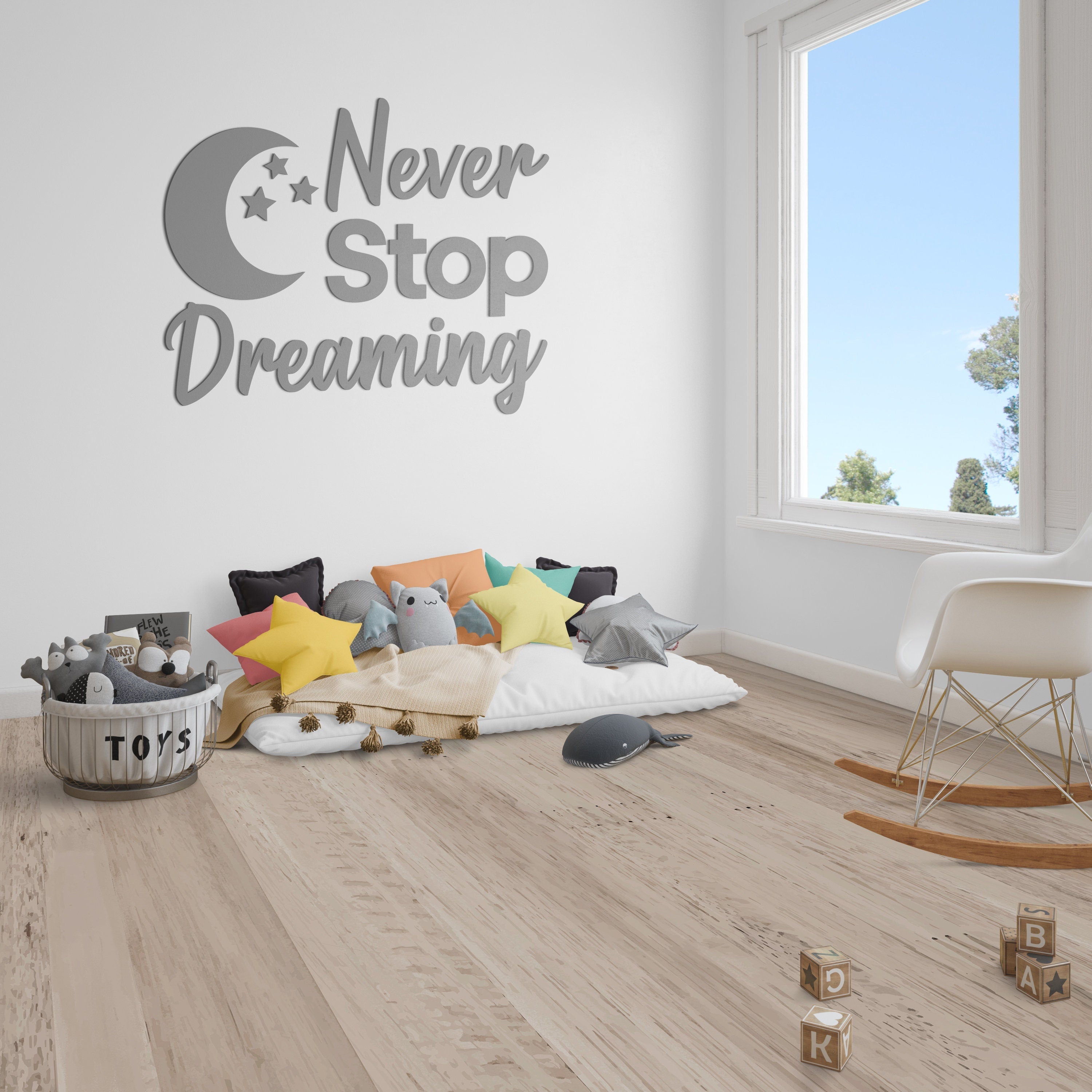 Never Stop Dreaming - Kids Stars - Quote Wall Decor - Kids Bedroom - Nursery Wall Decor - Baby Room - SKU:NSDG-2