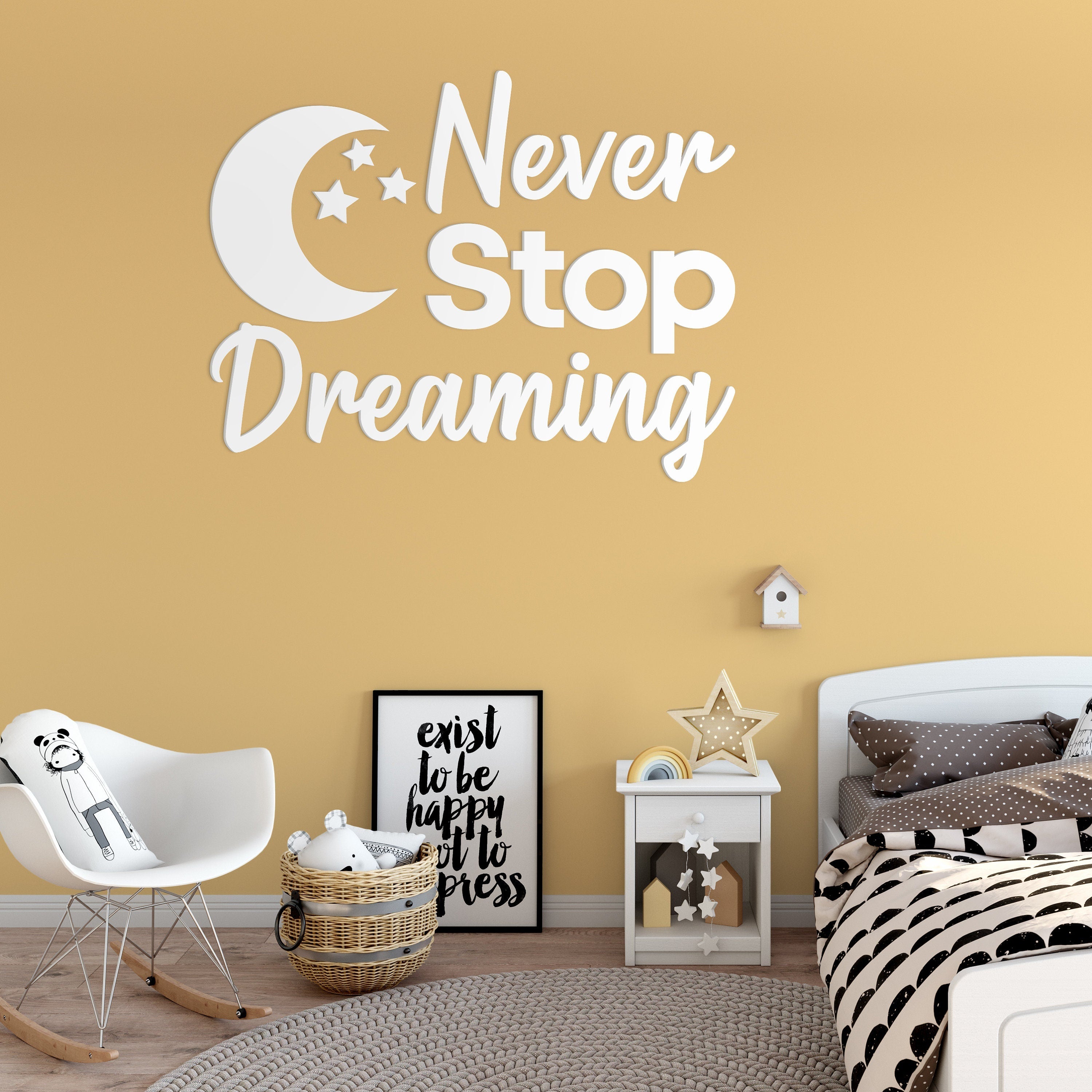 Never Stop Dreaming - Kids Stars - Quote Wall Decor - Kids Bedroom - Nursery Wall Decor - Baby Room - SKU:NSDG-1