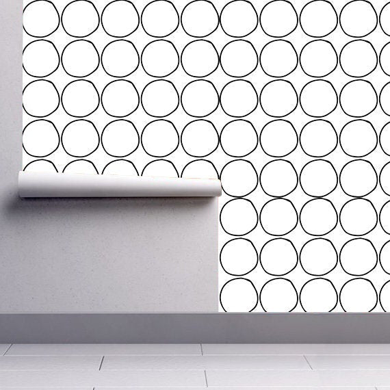 Minimalist circles pattern , geometric , easy stick removable wallpaper  - SKU:HDRP-2