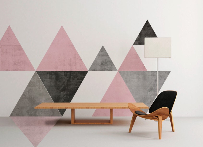 Geometric - Mid Century - Wall Art - Floor Graphics - Wall Decal - Wall Sticker - Peel and Stick - SKU:TriMidGeoFL-2