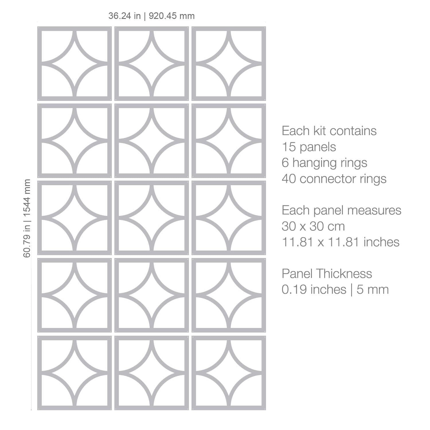 Modern Partitions Panel Screen Hanging Wall Room Privacy Divider - SKU:MO65-4