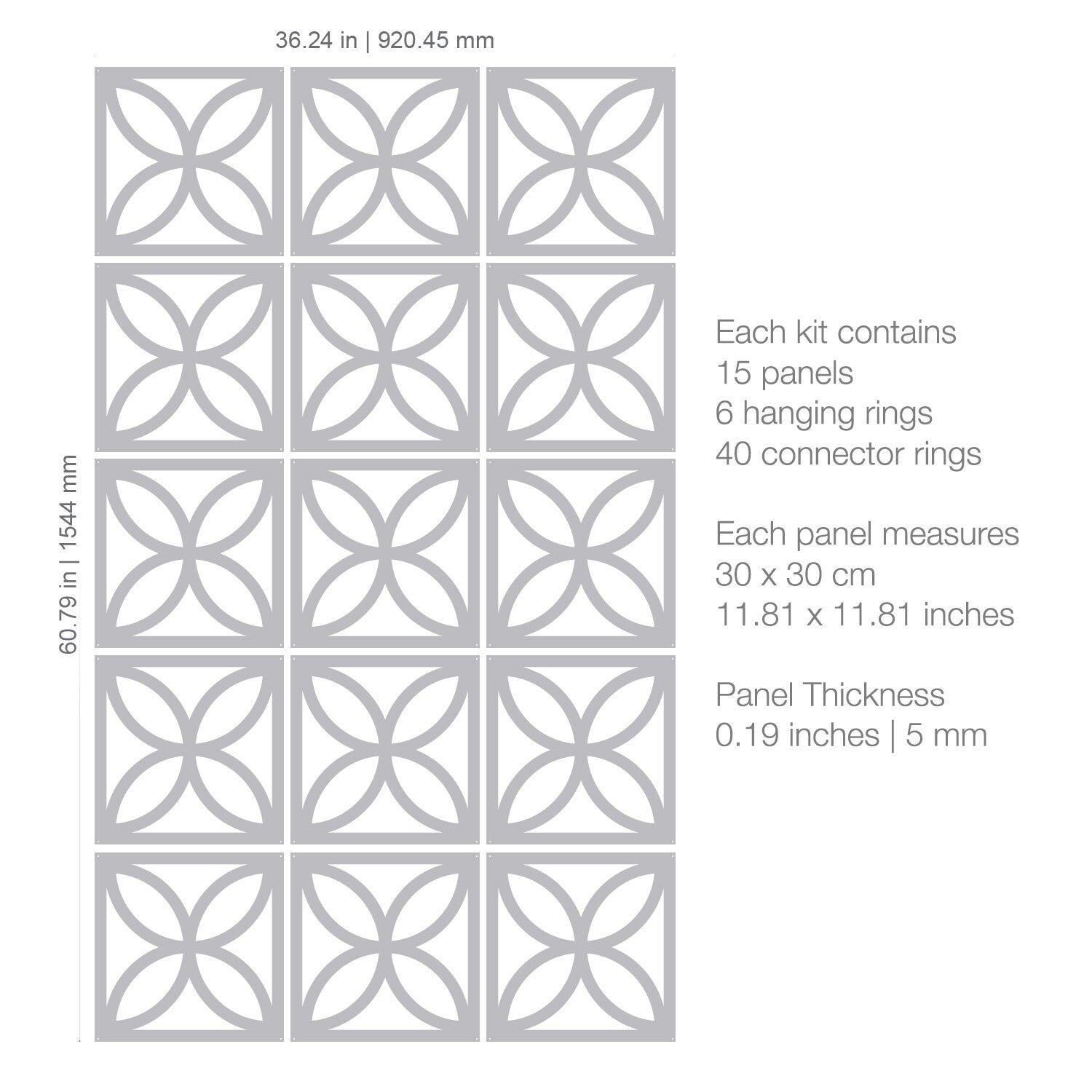 Privacy Screens System for decorating walls, Dividing rooms, Offices, Shops, Room Divider  - SKU:MO60-3