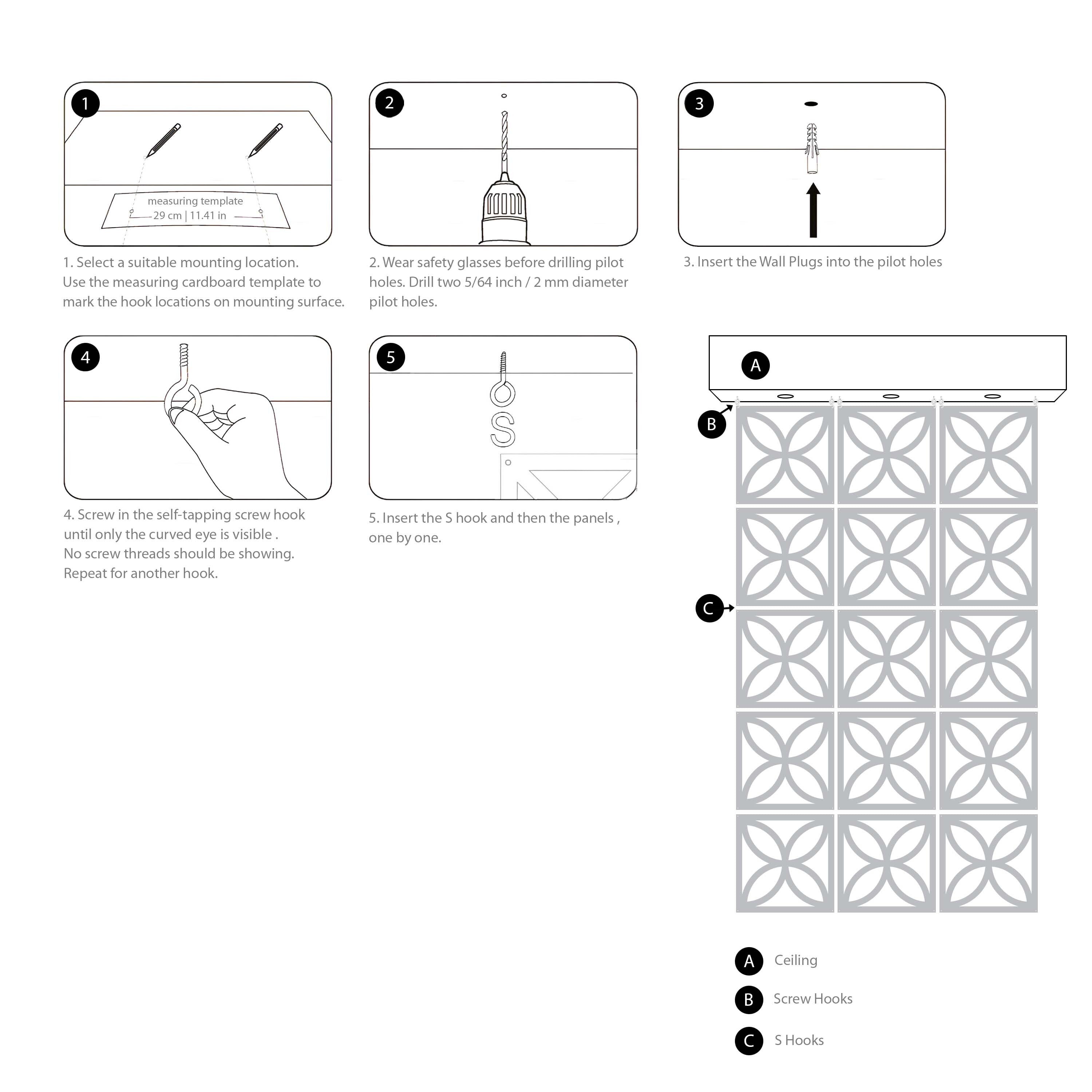 Privacy Screens System for decorating walls, Dividing rooms, Offices, Shops, Room Divider  - SKU:MO60-4