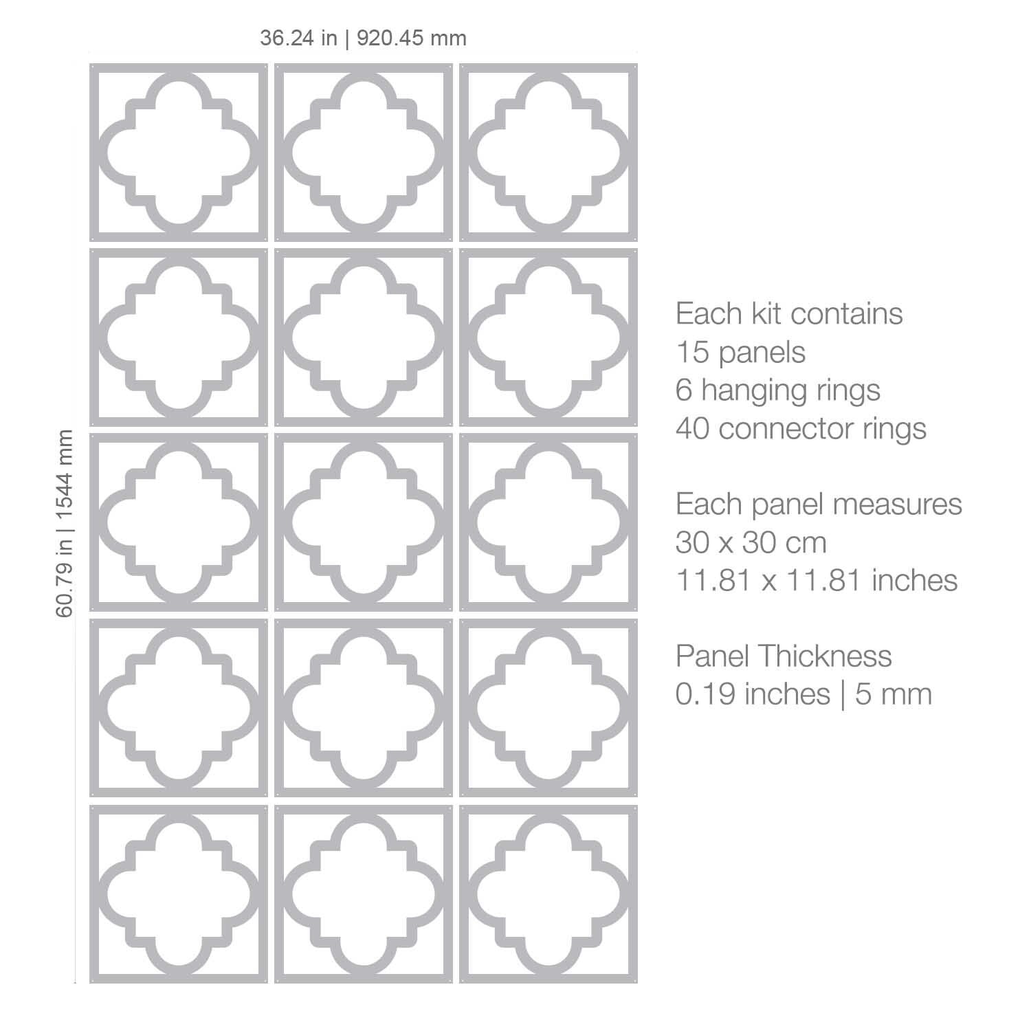 Modular Wall Panels Screen, Room Divider, Decoratives Panel - SKU:MO63-3