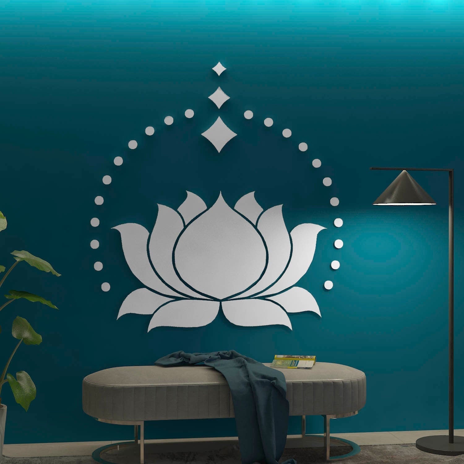 Lotus Flower 3D Wall Art - Yoga Sign - Housewarming Gift - Wall Hangings - 3D Wall Decor - SKU: LOTXL-0