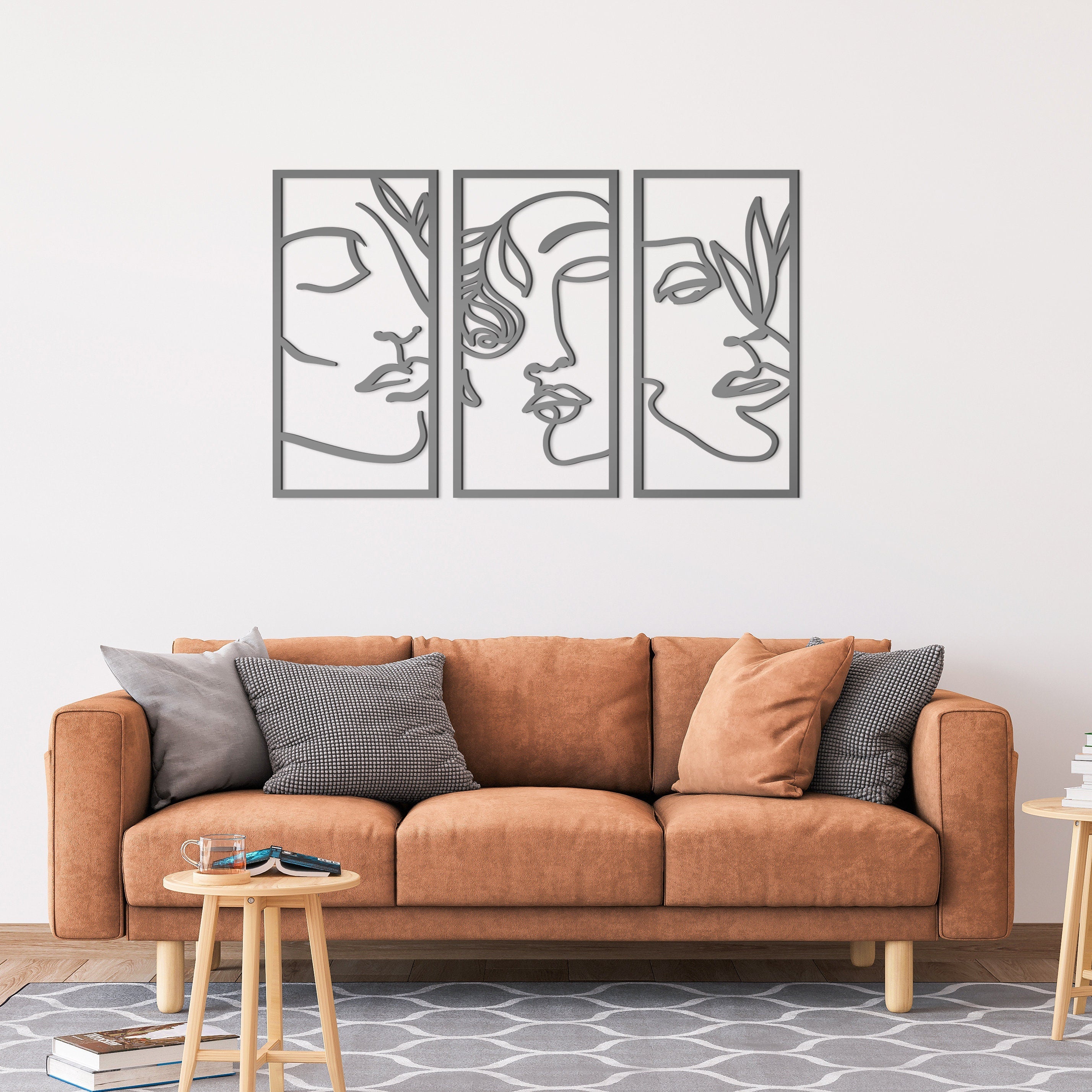 Abstract Line Woman Faces, Line Wall Art, Abstract Drawing, 3D Wall Decoration, Wall Panels, Minimalist Art, 3D - SKU:3FACE-0