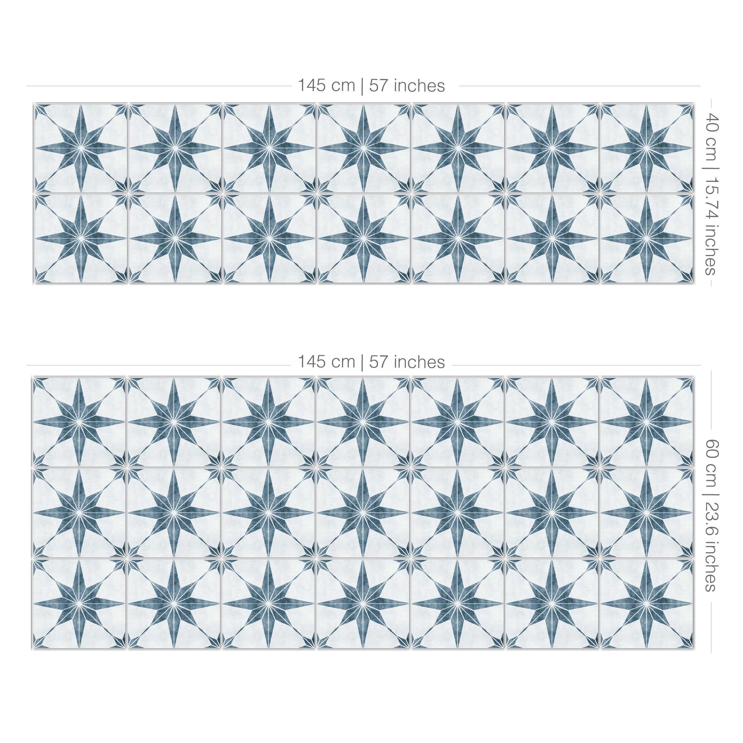 Blue Stars Backsplash Decals, Crédence Adhésive, Kitchen Decor, Peel and Stick in Roll, SKU:RT47-3