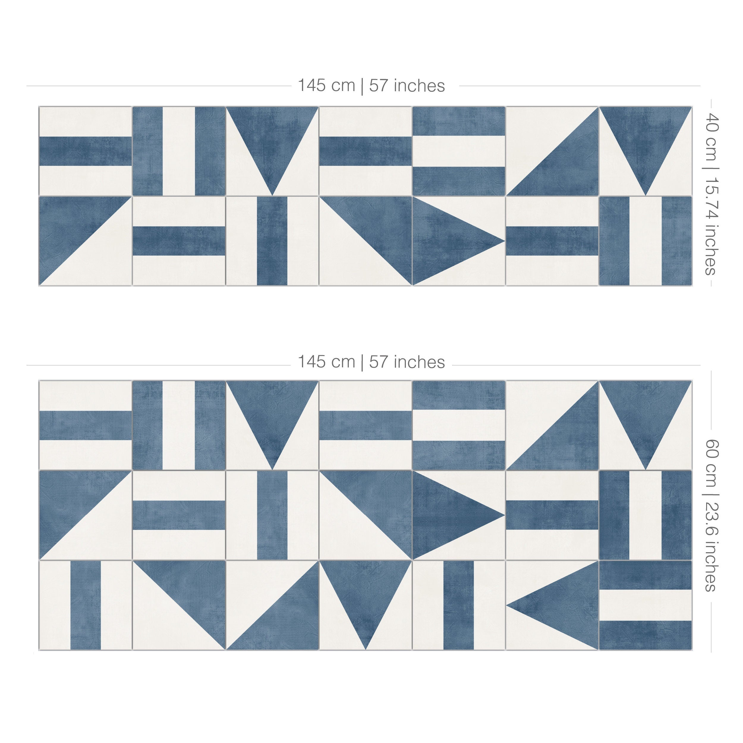 Geometric Blue Backsplash Tiles - Kitchen backsplash peel and stick in roll - Crédence adhésive - Wall Decals - SKU:RT42-3