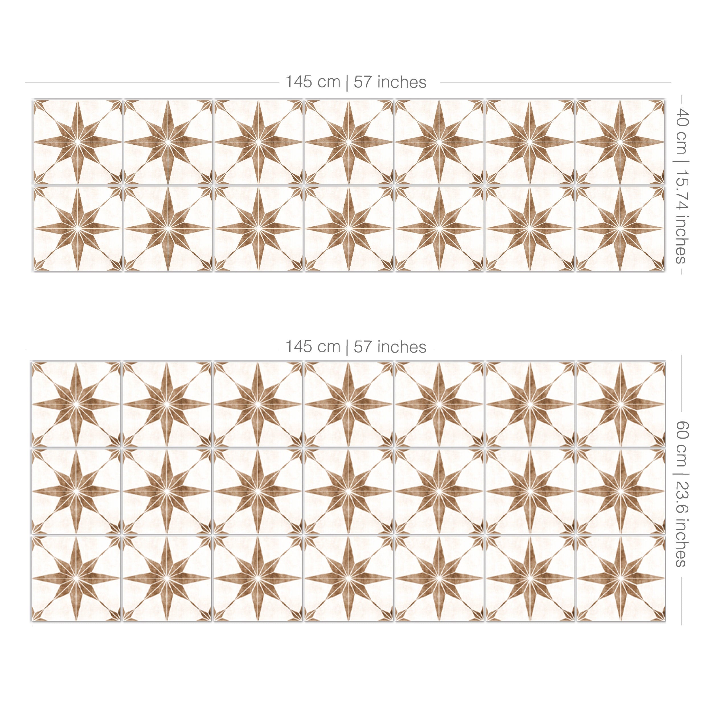 Brown Astra Tiles Backsplash Decals - Kitchen Wall Decor - Crédence adhésive - Backsplash Peel and Stick in Roll - SKU:RT48-3