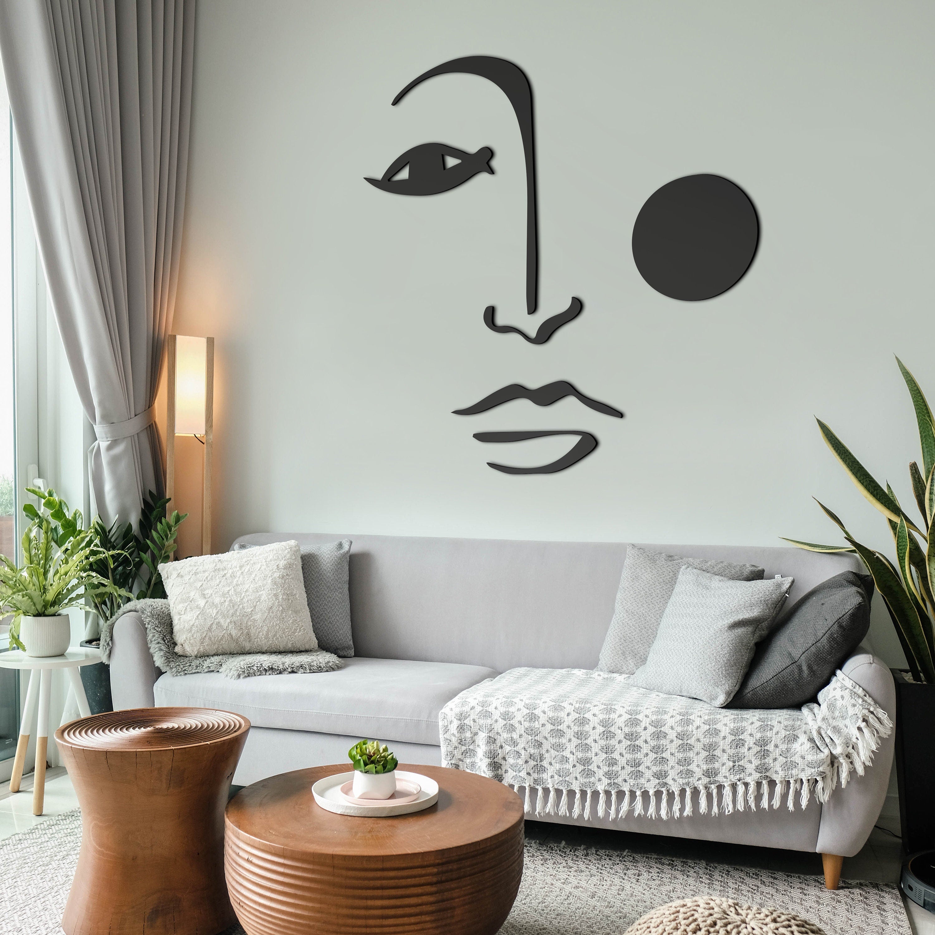 Woman Face Line Art, Abstract Woman, 3D Wall Art, Living Room Decor, Wall Hangings, Feminine One Line Portrait - SKU:WMFC-1