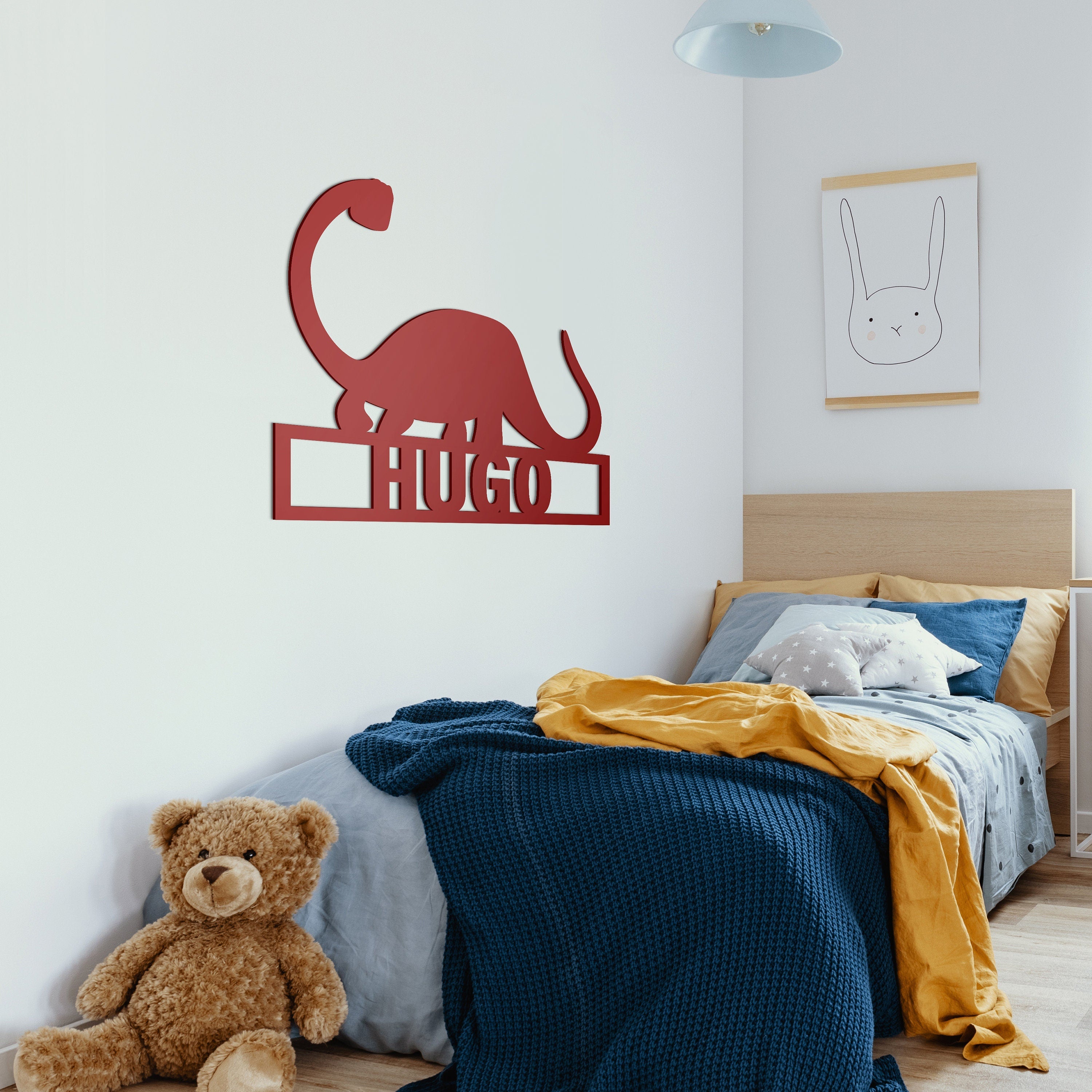 Dinosaur Wall Sign - Custom Name Sign - Apatossaurus - Nursery Wall Decor - Baby Room - Playroom Wall Sign - SKU:CTAP-0