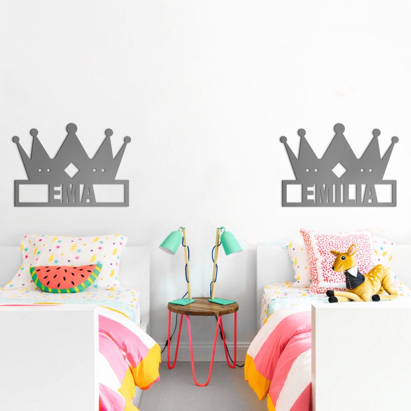 Crown Wall Sign - Custom Name - Girl Room - Princess - Pink - Nursery Wall Decor - Personalized 3D Cutting - Playroom Wall Sign - SKU:CTCW-2