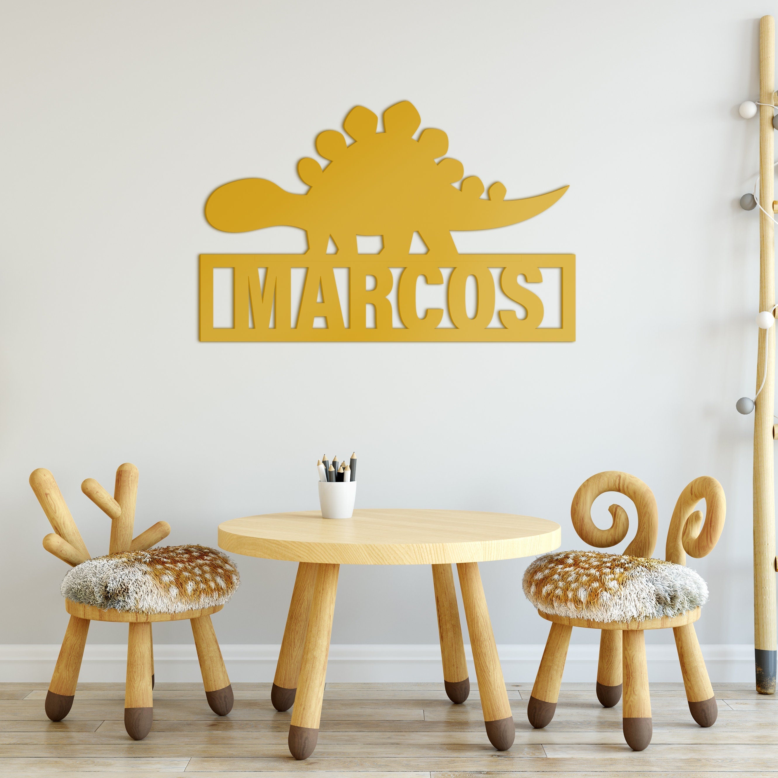 Dinosaur Wall Sign - Custom Name Sign - Jurassic - Personalized Dinosaur - Nursery Wall Decor - Playroom Wall Sign - SKU:CTSS-1