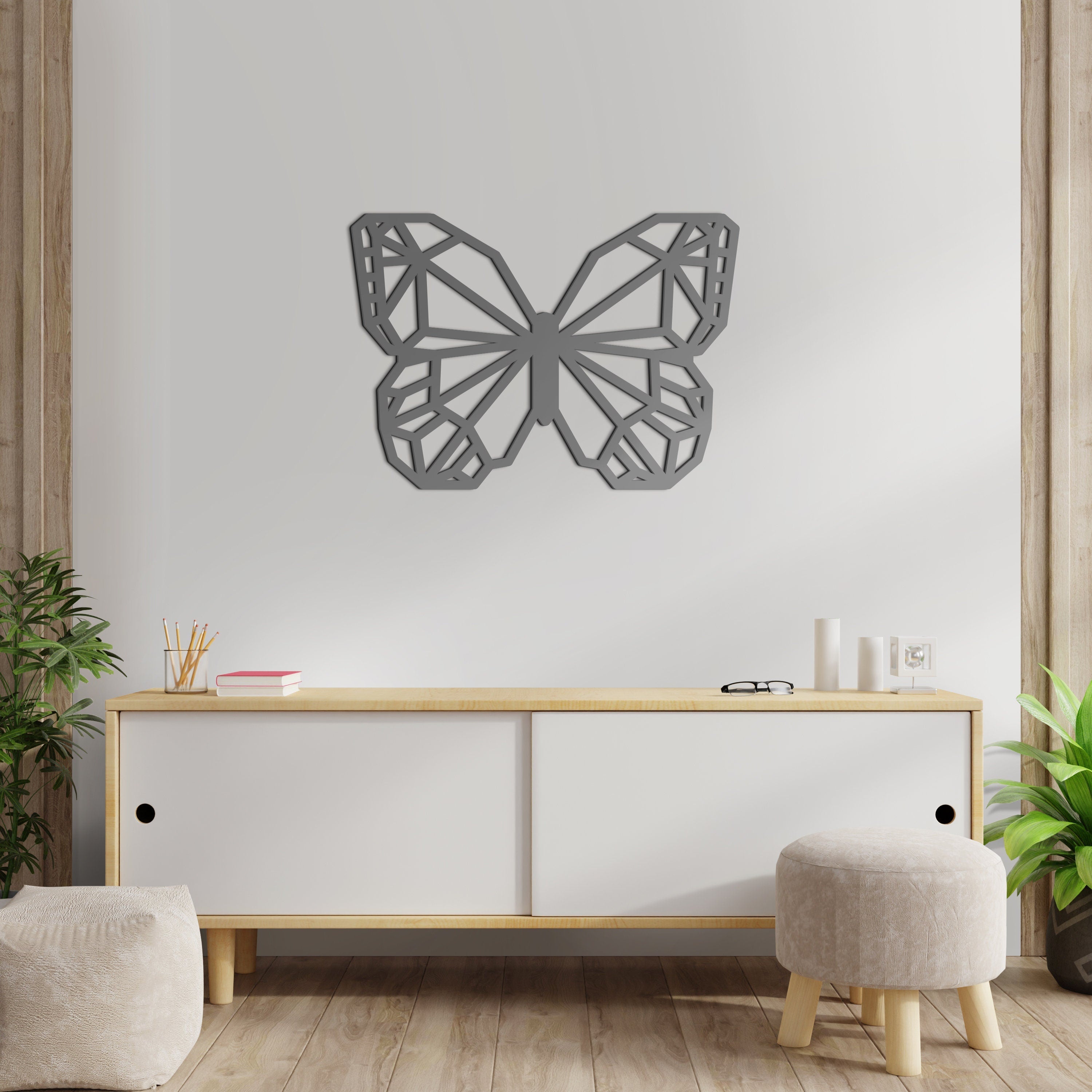 Geometric Butterfly Wall Decor - Animal Geometric - Geometric 3D Art - Geometric Wall Art - Wall Hanging - Home Decor - Gift - SKU:GBFY-1