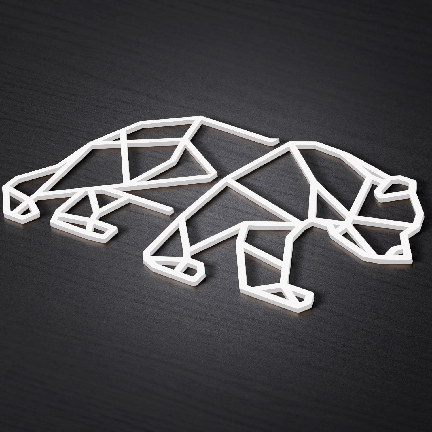 Geometric Bear Wall Decor - Animal Geometric - Geometric 3D Art - Polygonal Animal - Wall Hanging - Outlines - SKU:GBER-4