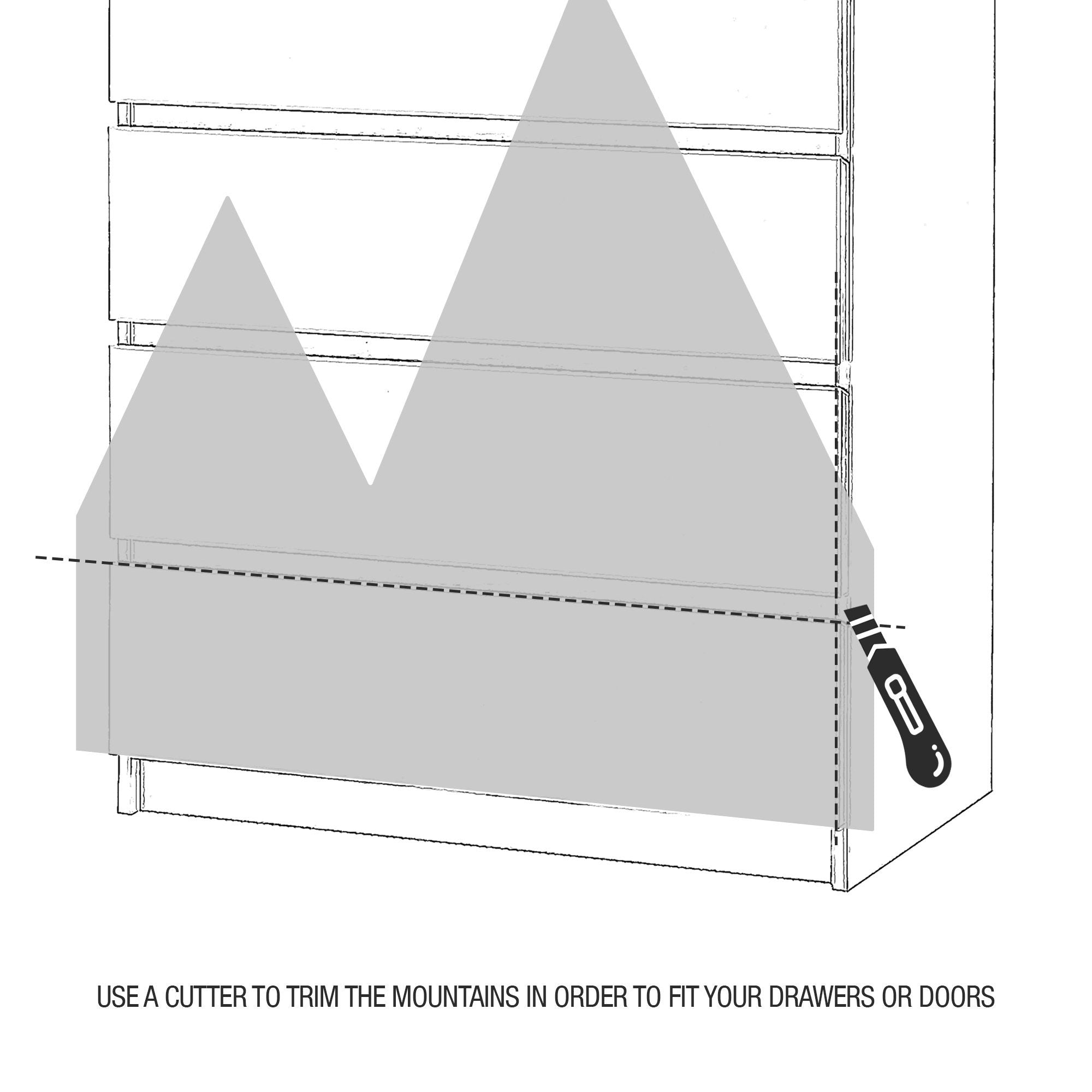 Mountains Decals, Furniture Decals, Adhesive Vinyl to Cover Furniture, Color Blocking, Nursery Stickers, Removable Sticker - SKU:IMXC-4