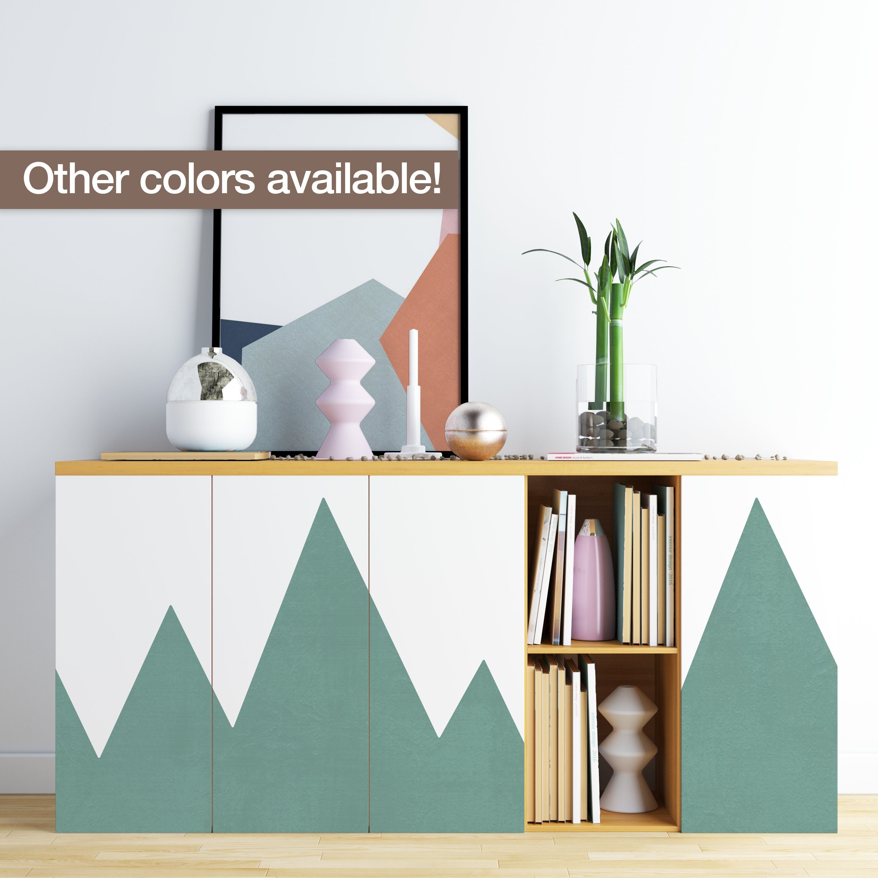 Mountains Decals, Furniture Decals, Adhesive Vinyl to Cover Furniture, Color Blocking, Nursery Stickers, Removable Sticker - SKU:IMXC-0